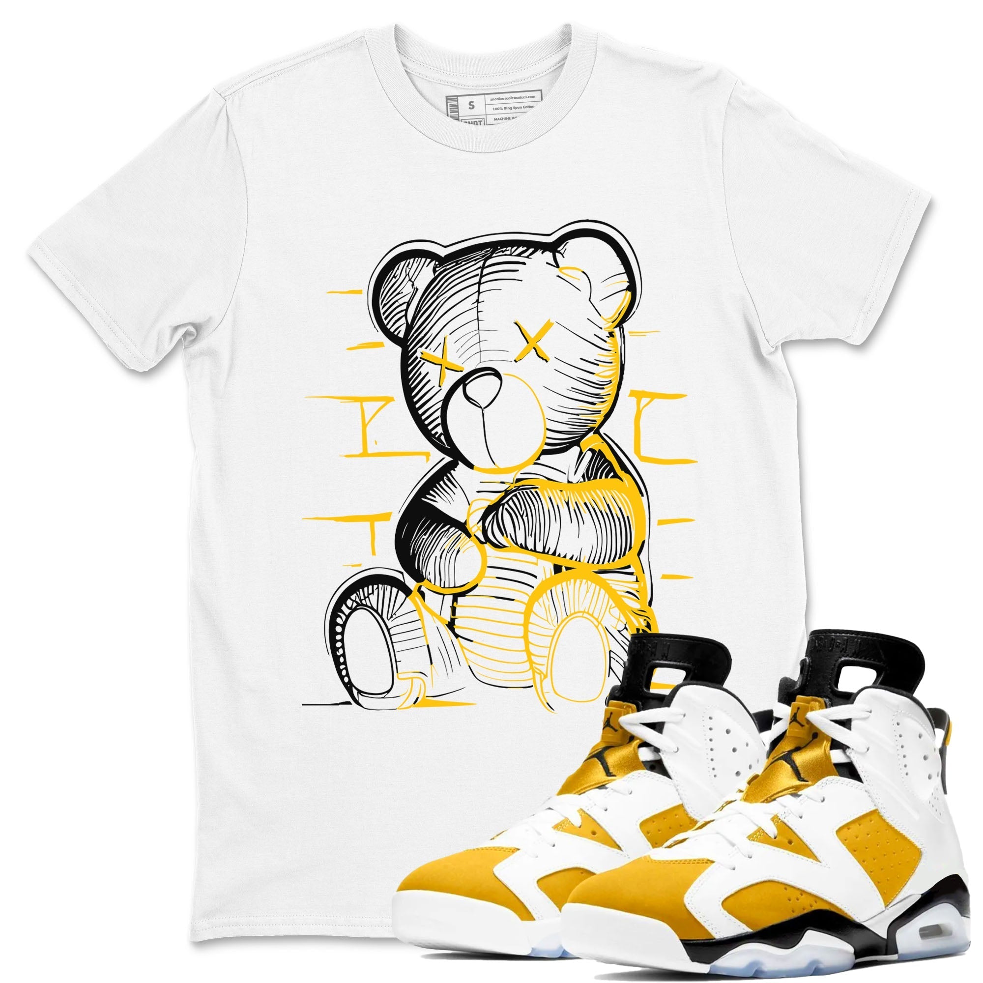 Neon Bear snkmatch Tees - Air Jordan 6 Yellow Ochre
