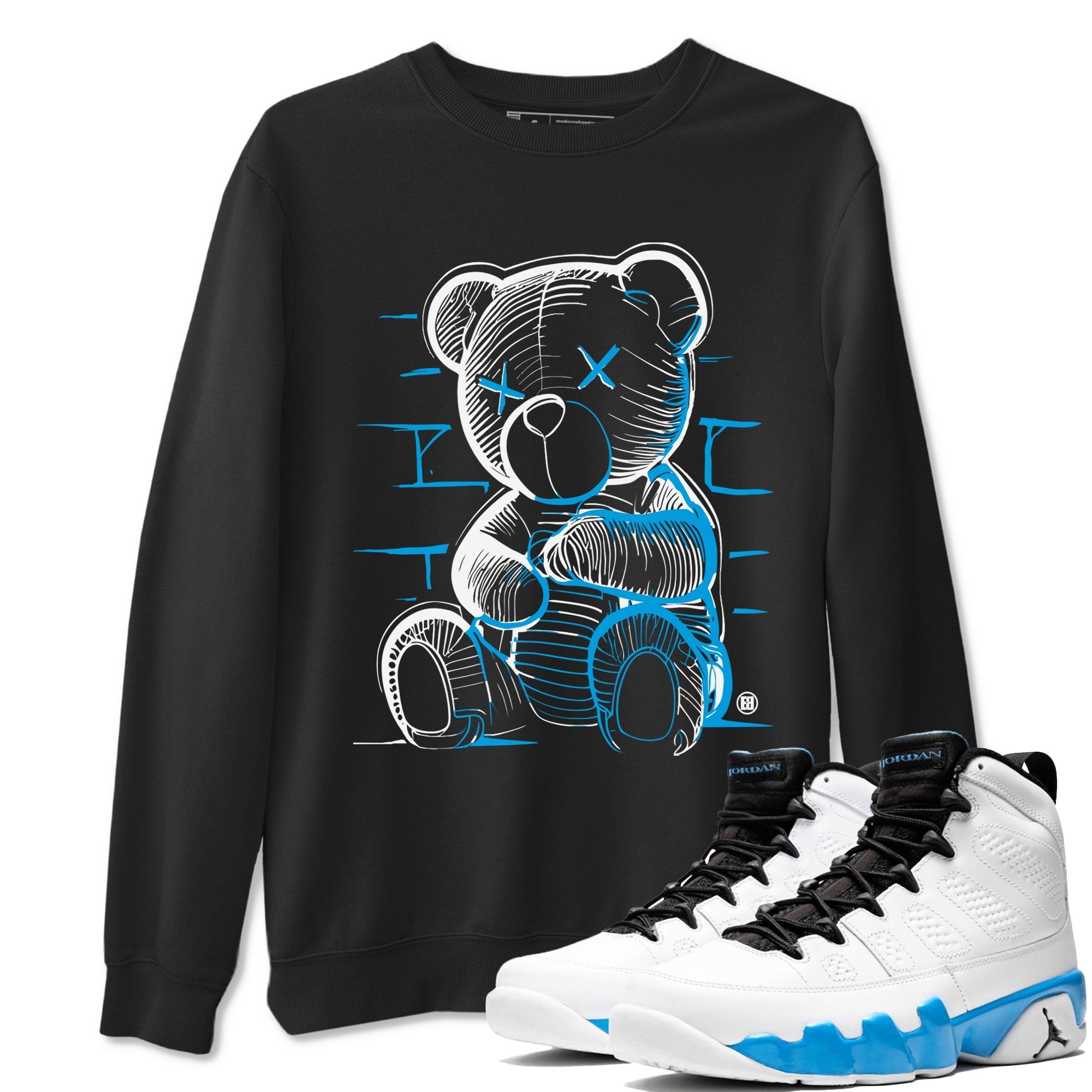 Neon Bear snkmatch Tees - Air Jordan 9 Powder Blue