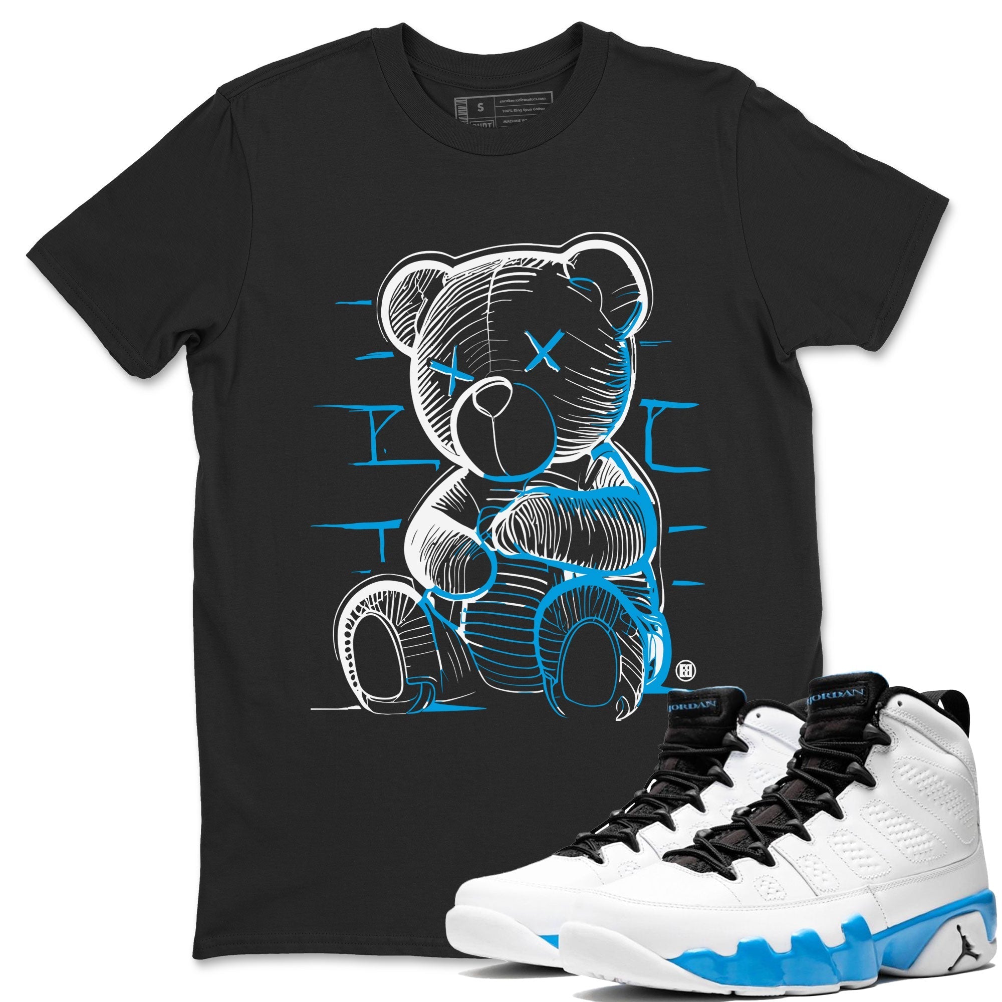 Neon Bear snkmatch Tees - Air Jordan 9 Powder Blue