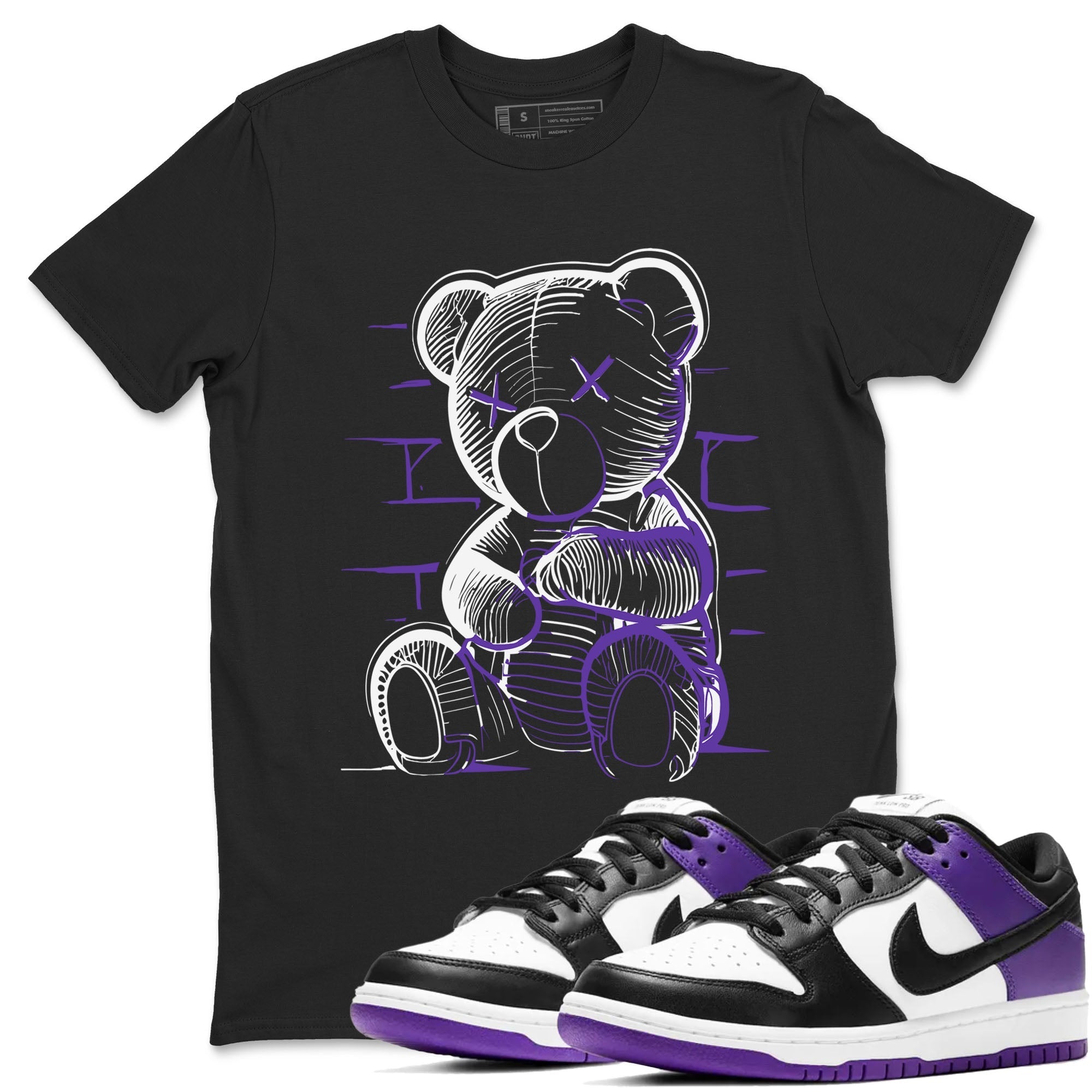 Neon Bear snkmatch Tees - Dunk Low Court Purple