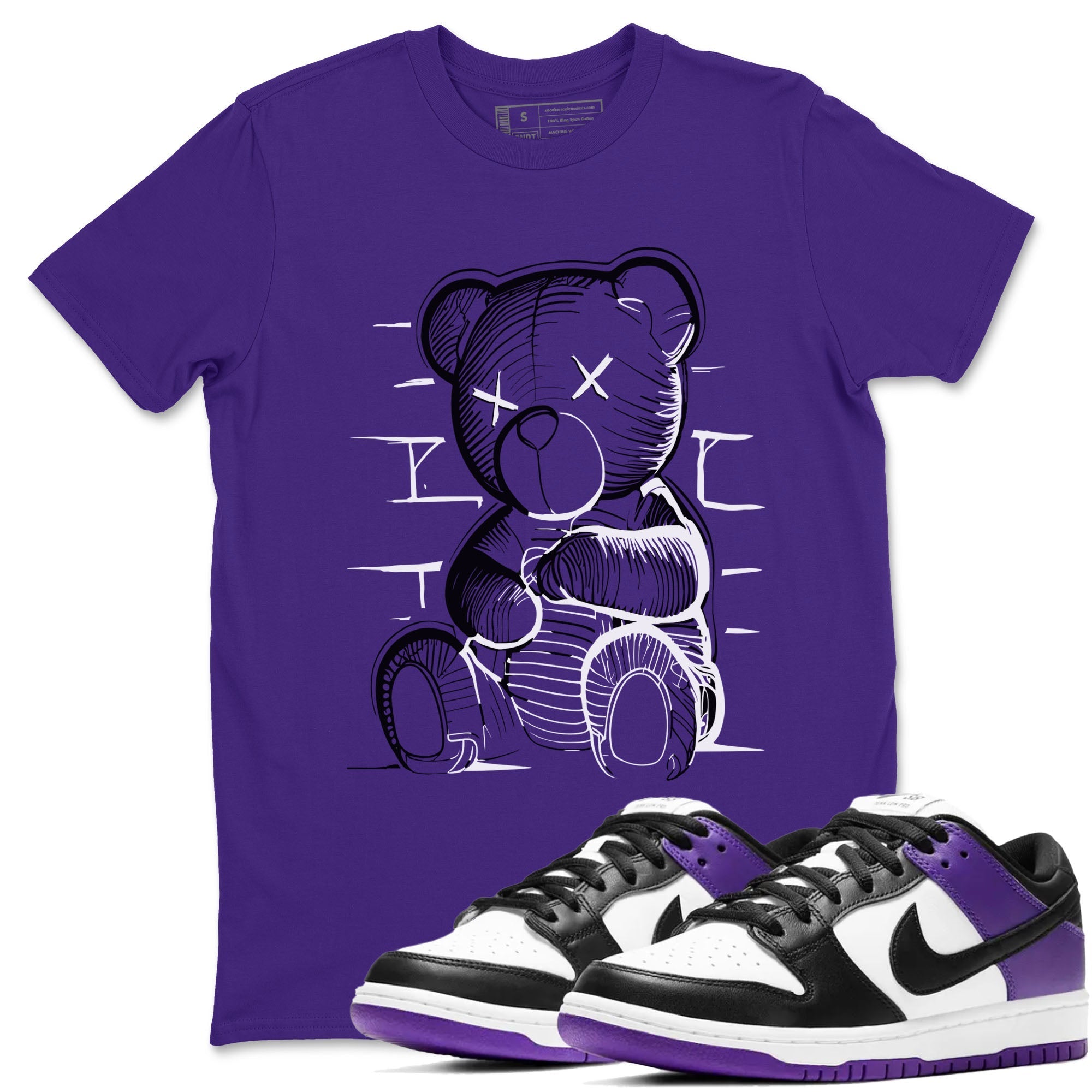 Neon Bear snkmatch Tees - Dunk Low Court Purple
