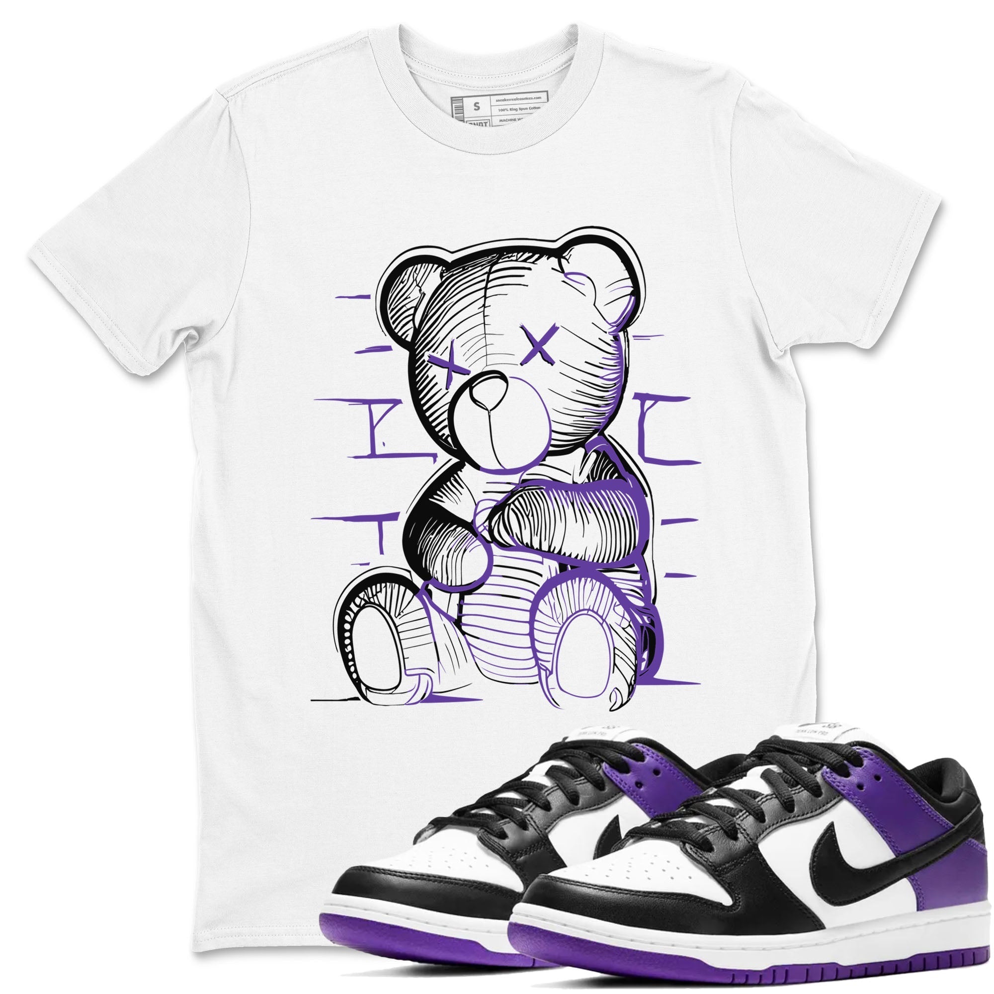 Neon Bear snkmatch Tees - Dunk Low Court Purple