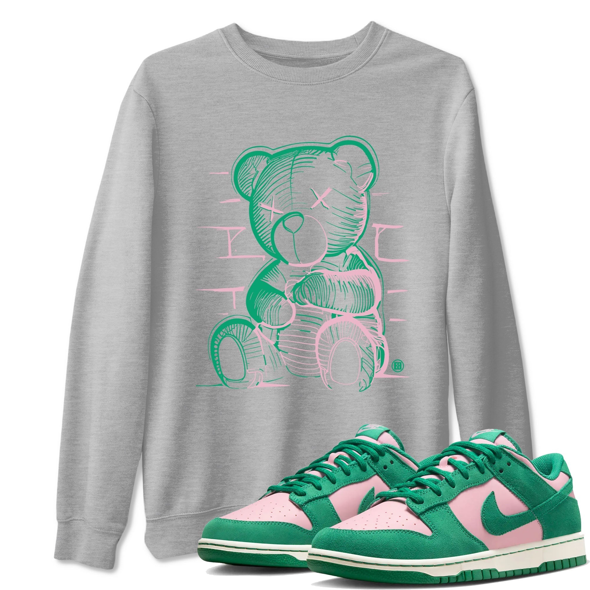 Neon Bear snkmatch Tees - Dunk Medium Soft Pink Malachite