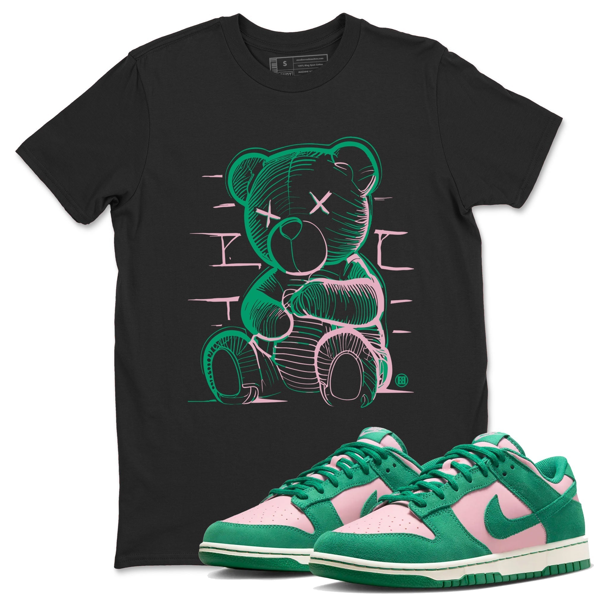 Neon Bear snkmatch Tees - Dunk Medium Soft Pink Malachite