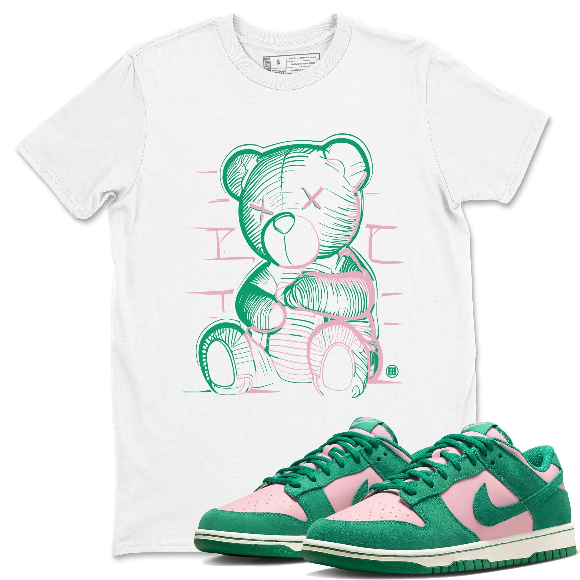 Neon Bear snkmatch Tees - Dunk Medium Soft Pink Malachite