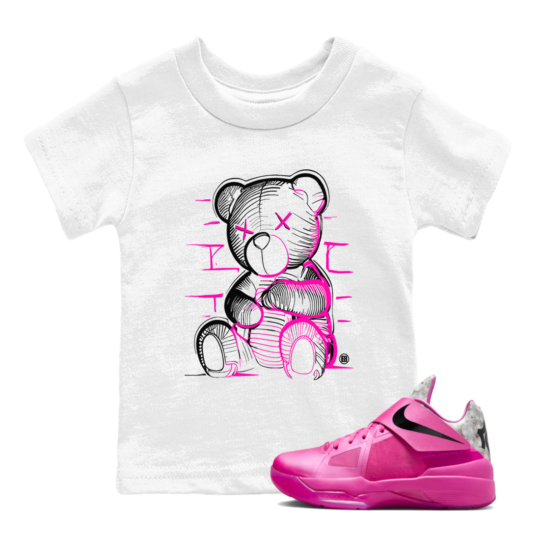 Neon Bear snkmatch Tees Kids - Nike KD 4 Aunt Pearl