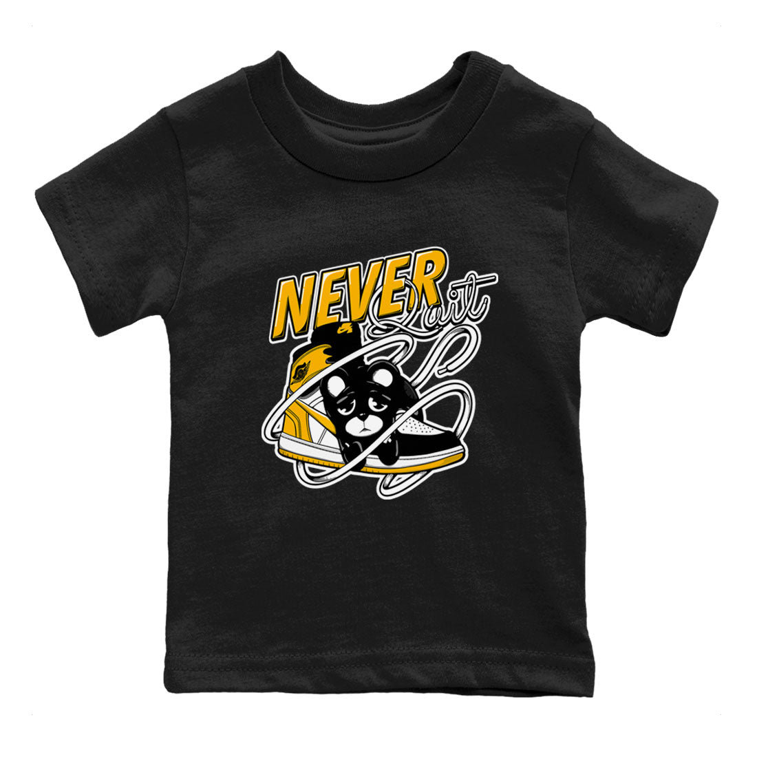 Never Quit snkmatch Tees Kids - Air Jordan 1 Yellow Ochre