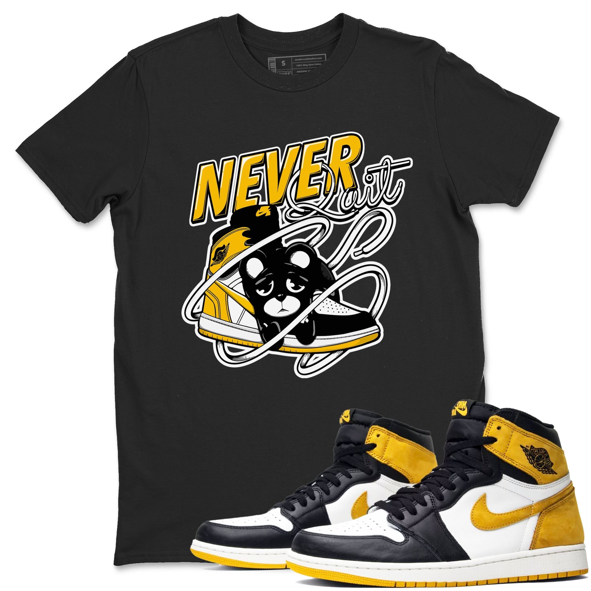 Never Quit snkmatch Tees - Air Jordan 1 Yellow Ochre