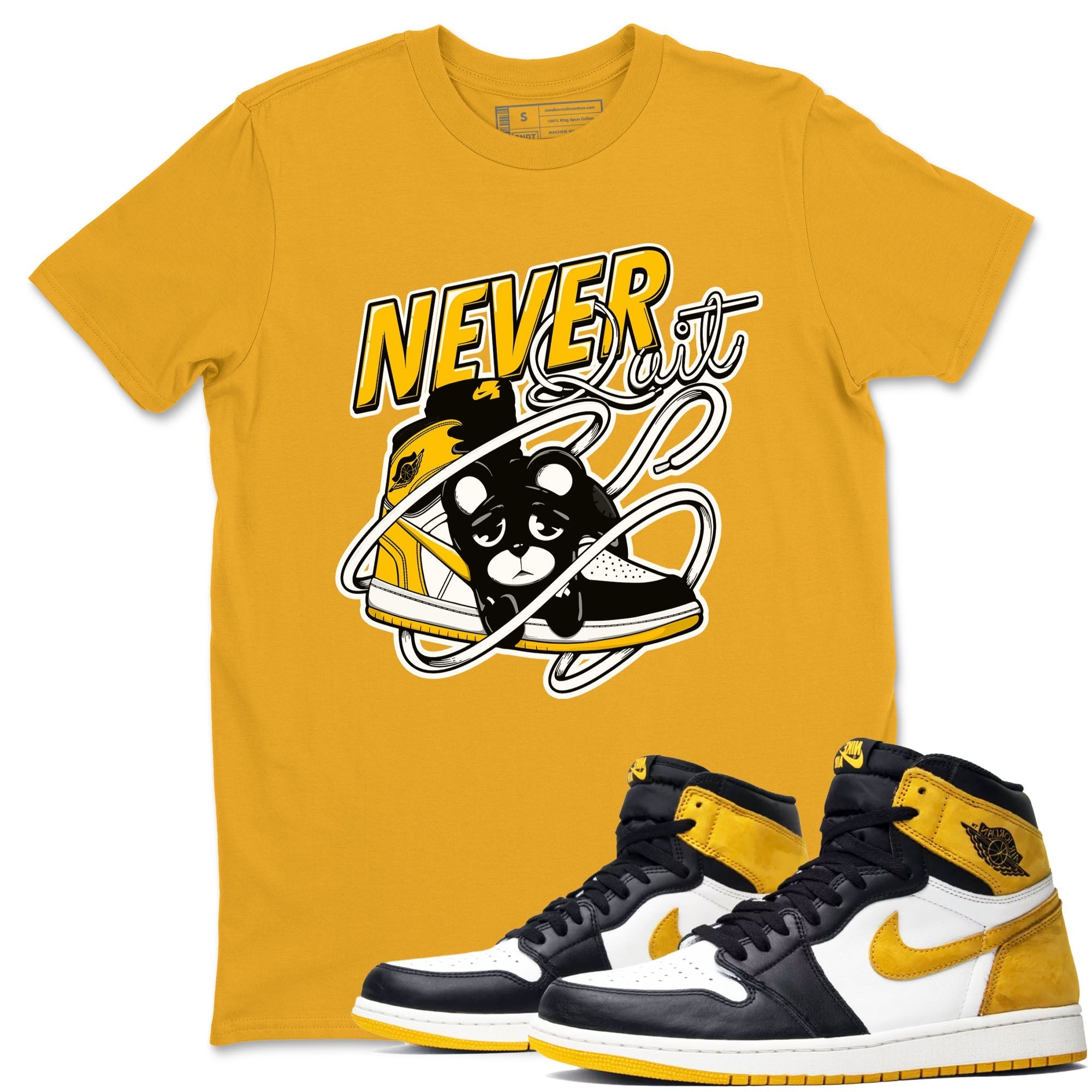 Never Quit snkmatch Tees - Air Jordan 1 Yellow Ochre