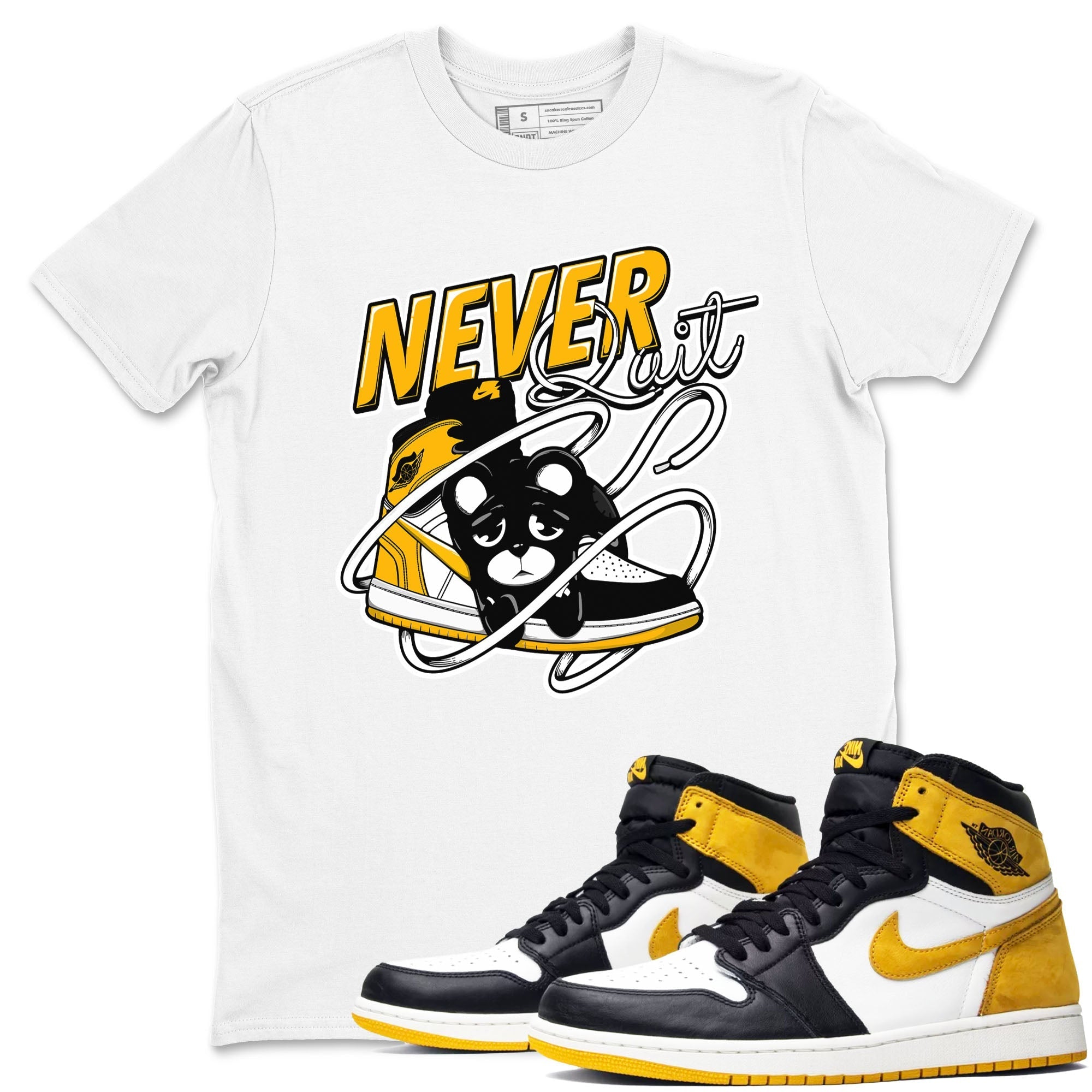 Never Quit snkmatch Tees - Air Jordan 1 Yellow Ochre