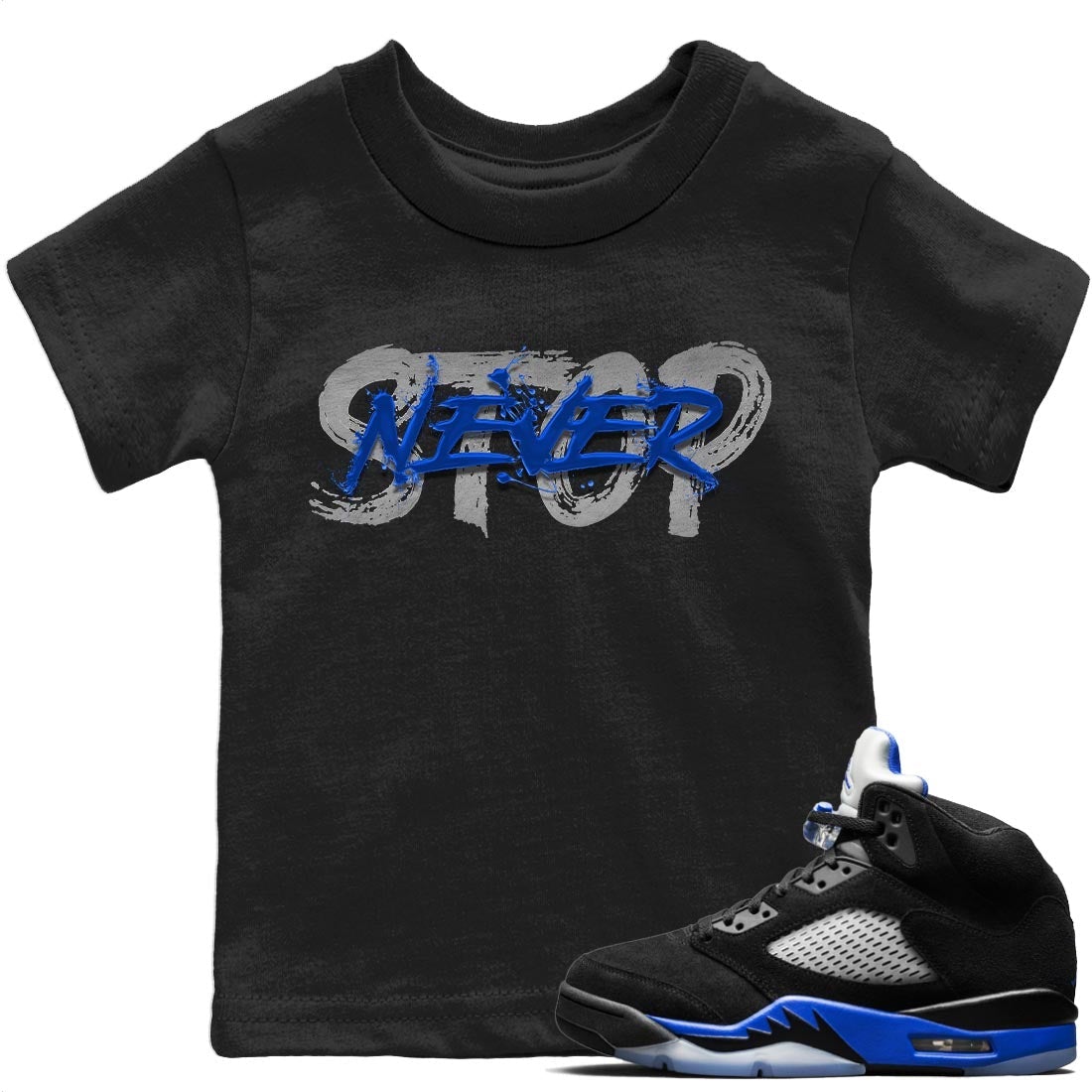 Never Stop Kids Tops - Air Jordan 5 Racer Blue