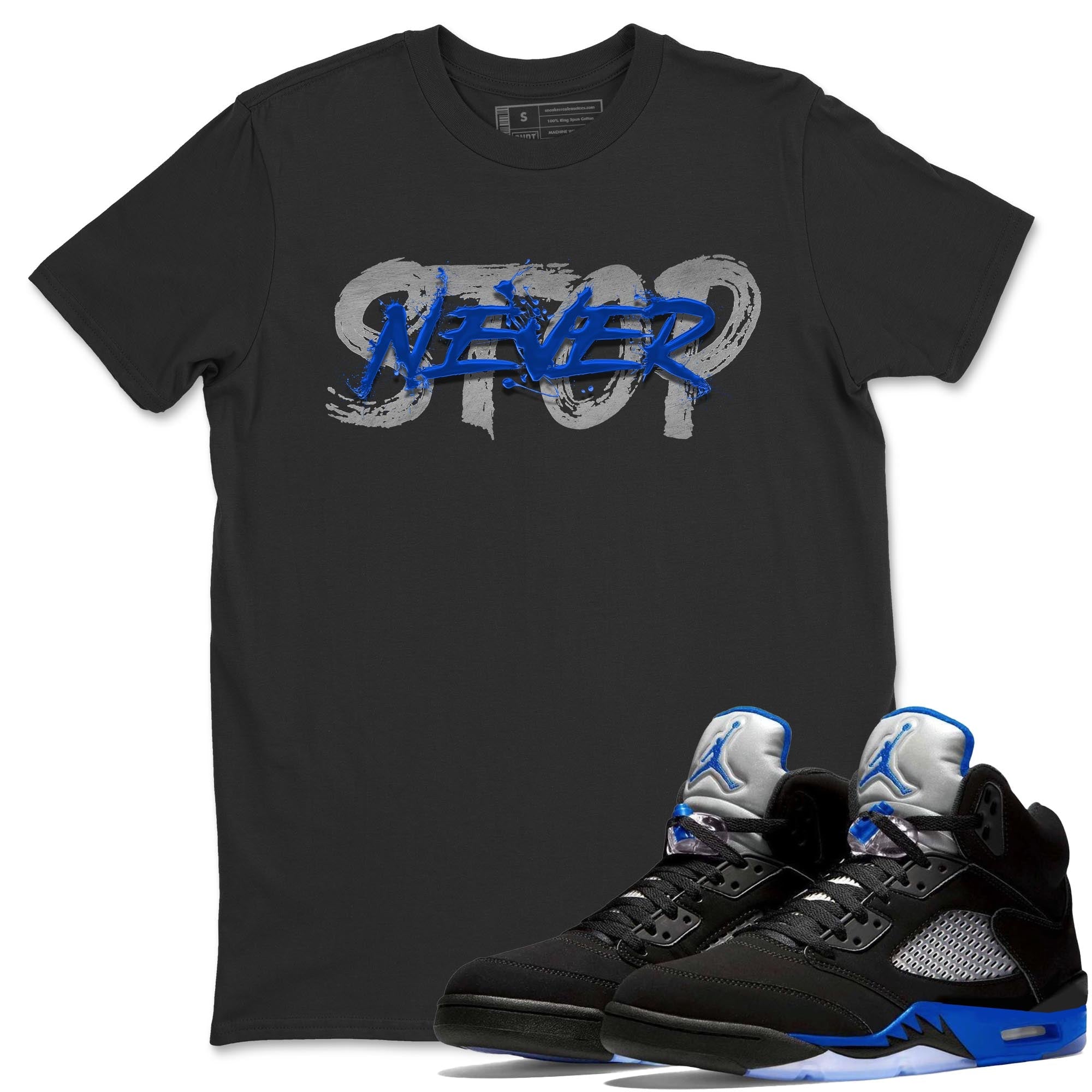 Never Stop Unisex Tops - Air Jordan 5 Racer Blue