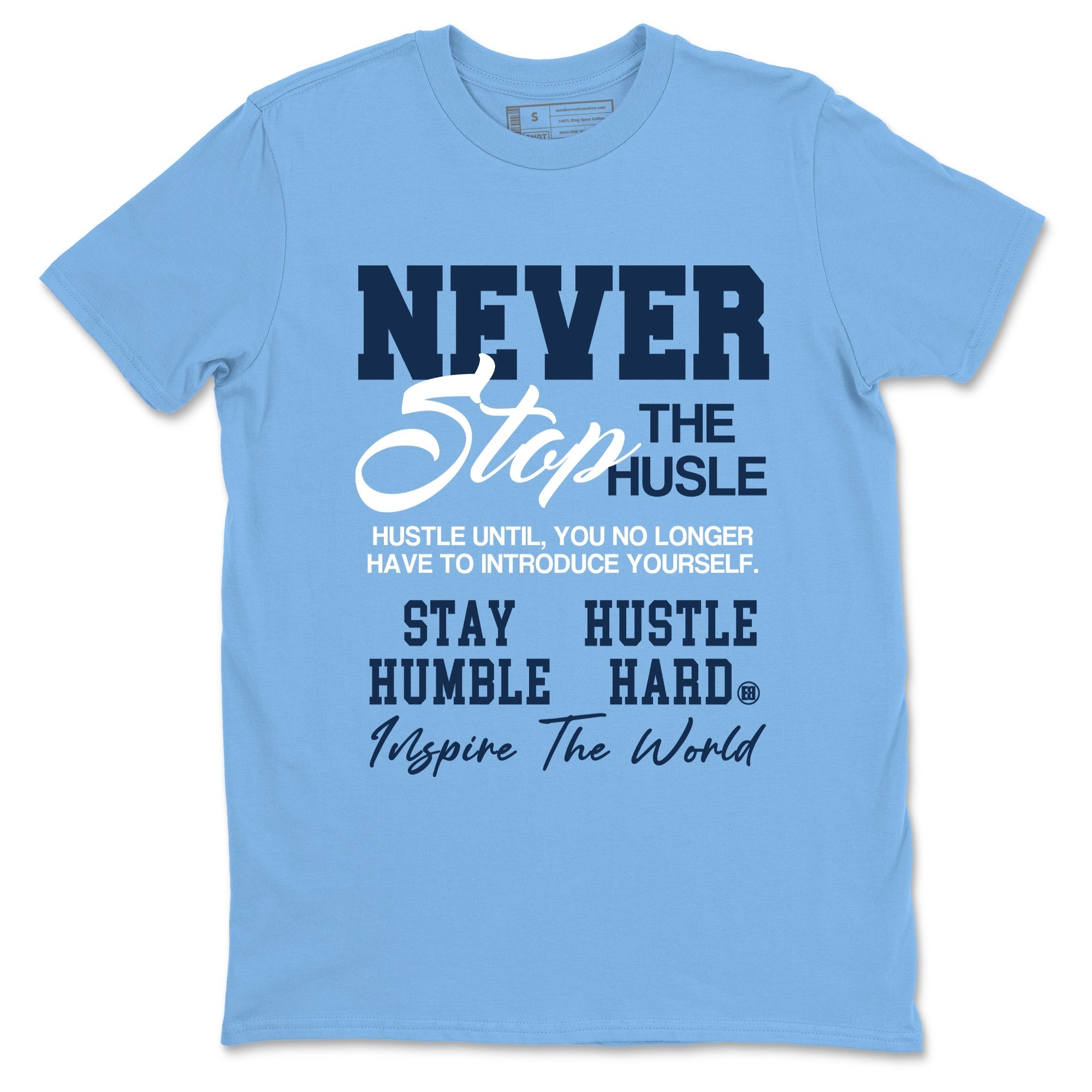 Never Stop The Hustle snkmatch Tees - Air Jordan 1 Obsidian