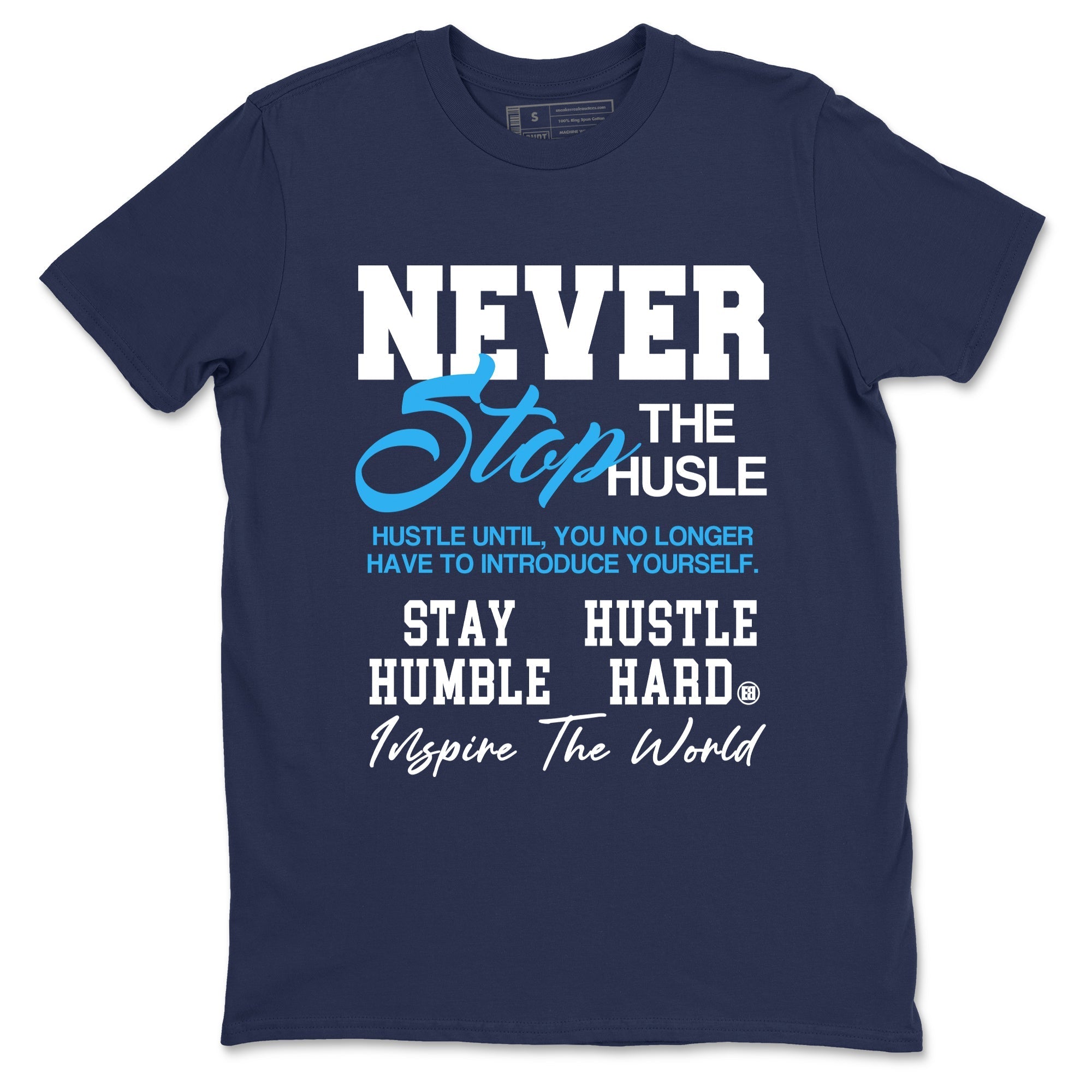 Never Stop The Hustle snkmatch Tees - Air Jordan 1 Obsidian