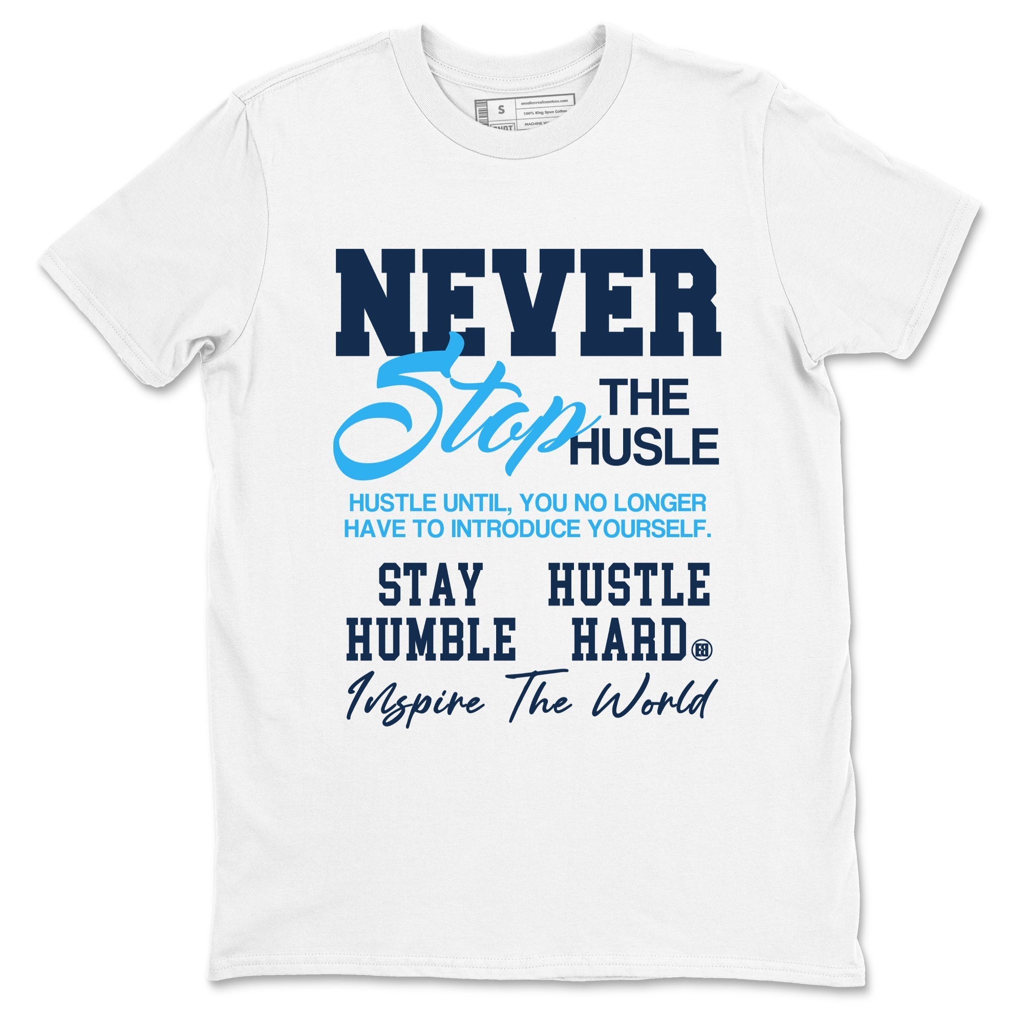 Never Stop The Hustle snkmatch Tees - Air Jordan 1 Obsidian