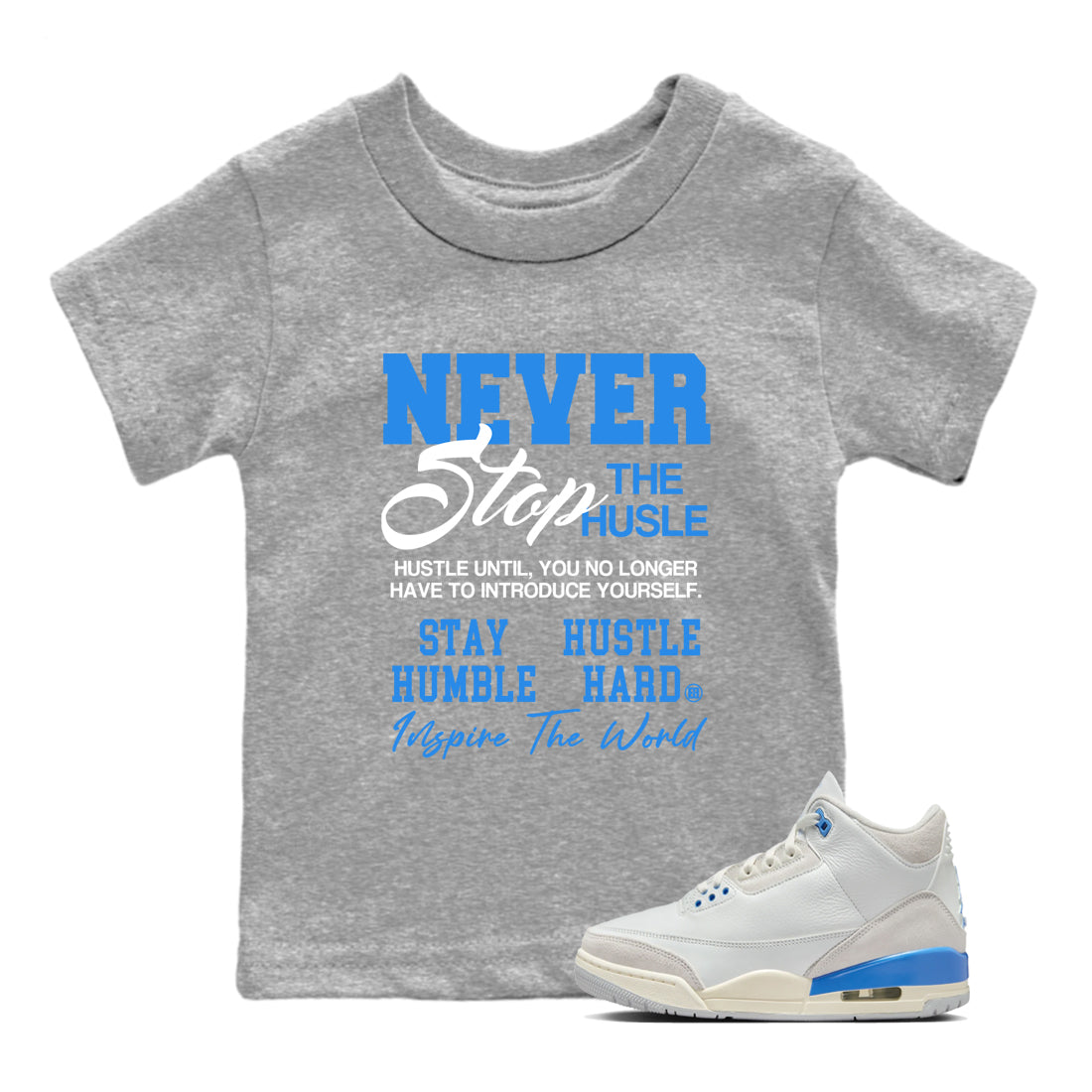 Never Stop The Hustle snkmatch Tees Kids - Air Jordan 3 Lucky Shorts