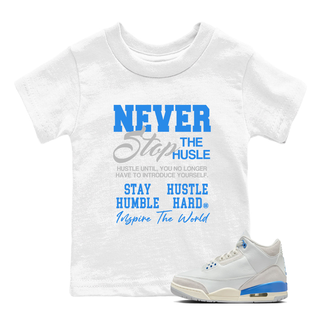 Never Stop The Hustle snkmatch Tees Kids - Air Jordan 3 Lucky Shorts