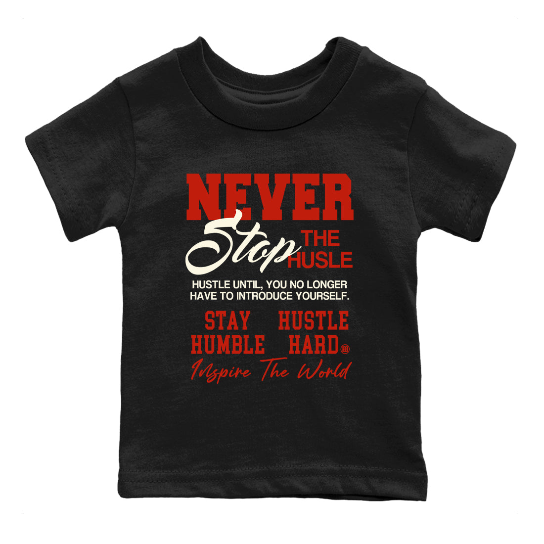 Never Stop The Hustle snkmatch Tees Kids - Air Jordan 4 Brick By Brick