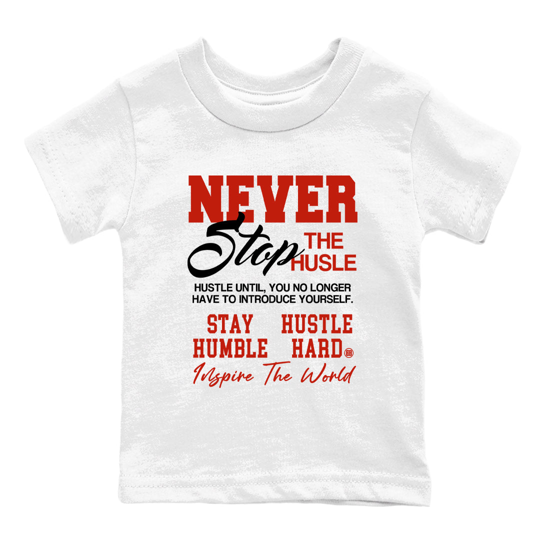 Never Stop The Hustle snkmatch Tees Kids - Air Jordan 4 Brick By Brick