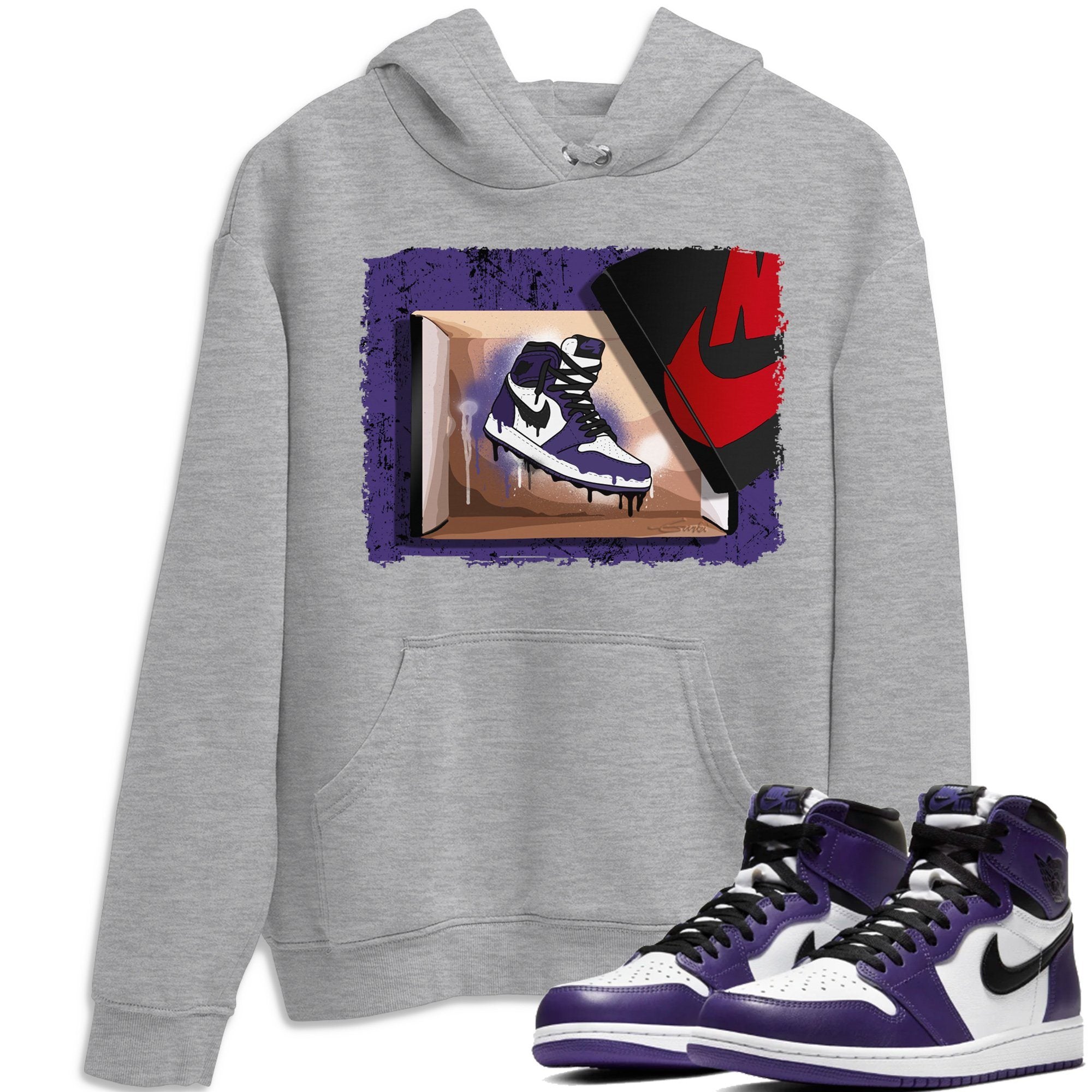 New Kicks Unisex Tops - Air Jordan 1 Court Purple