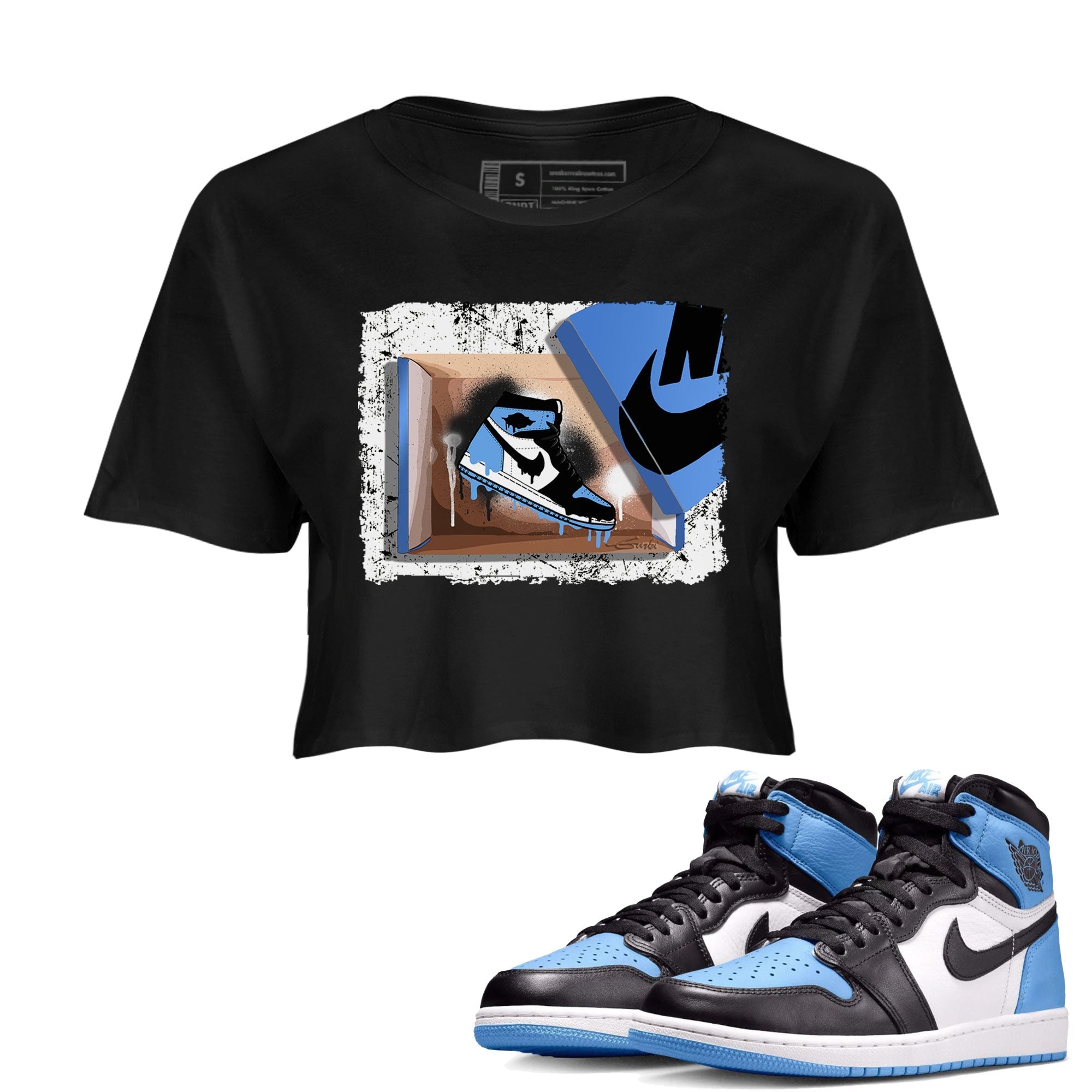 New Kicks snkmatch Women's Top - Air Jordan 1 UNC Toe