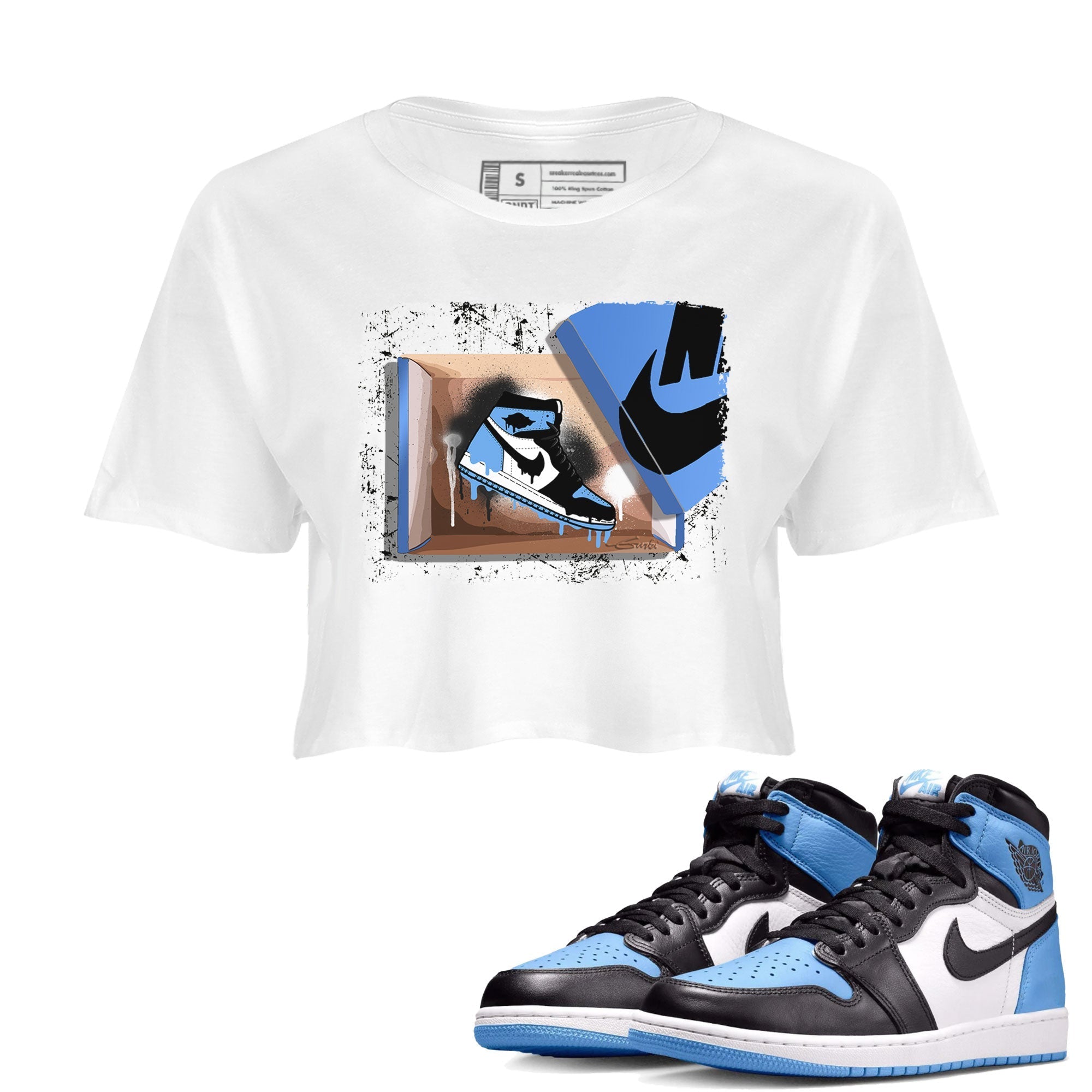 New Kicks snkmatch Women's Top - Air Jordan 1 UNC Toe