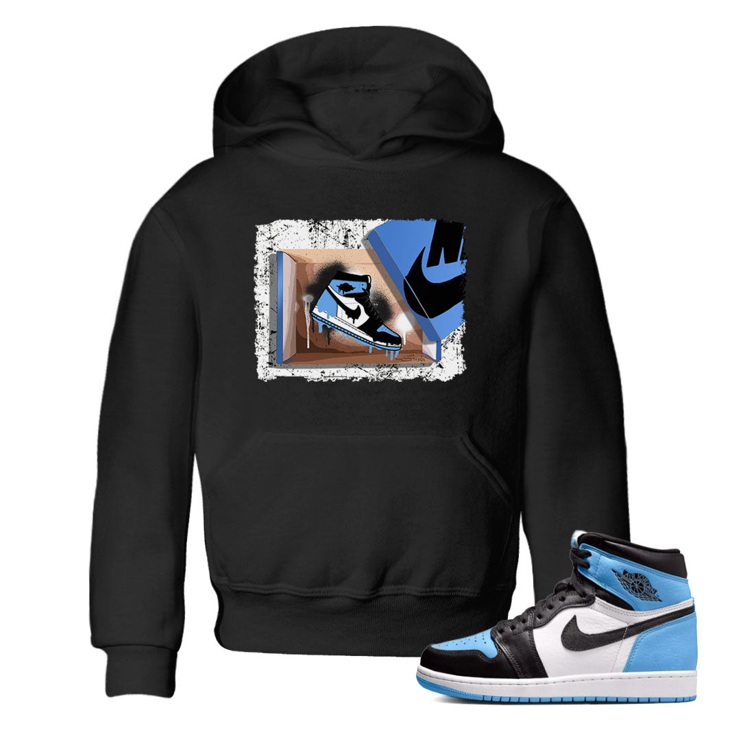 New Kicks snkmatch Tee Kids - Air Jordan 1 UNC Toe