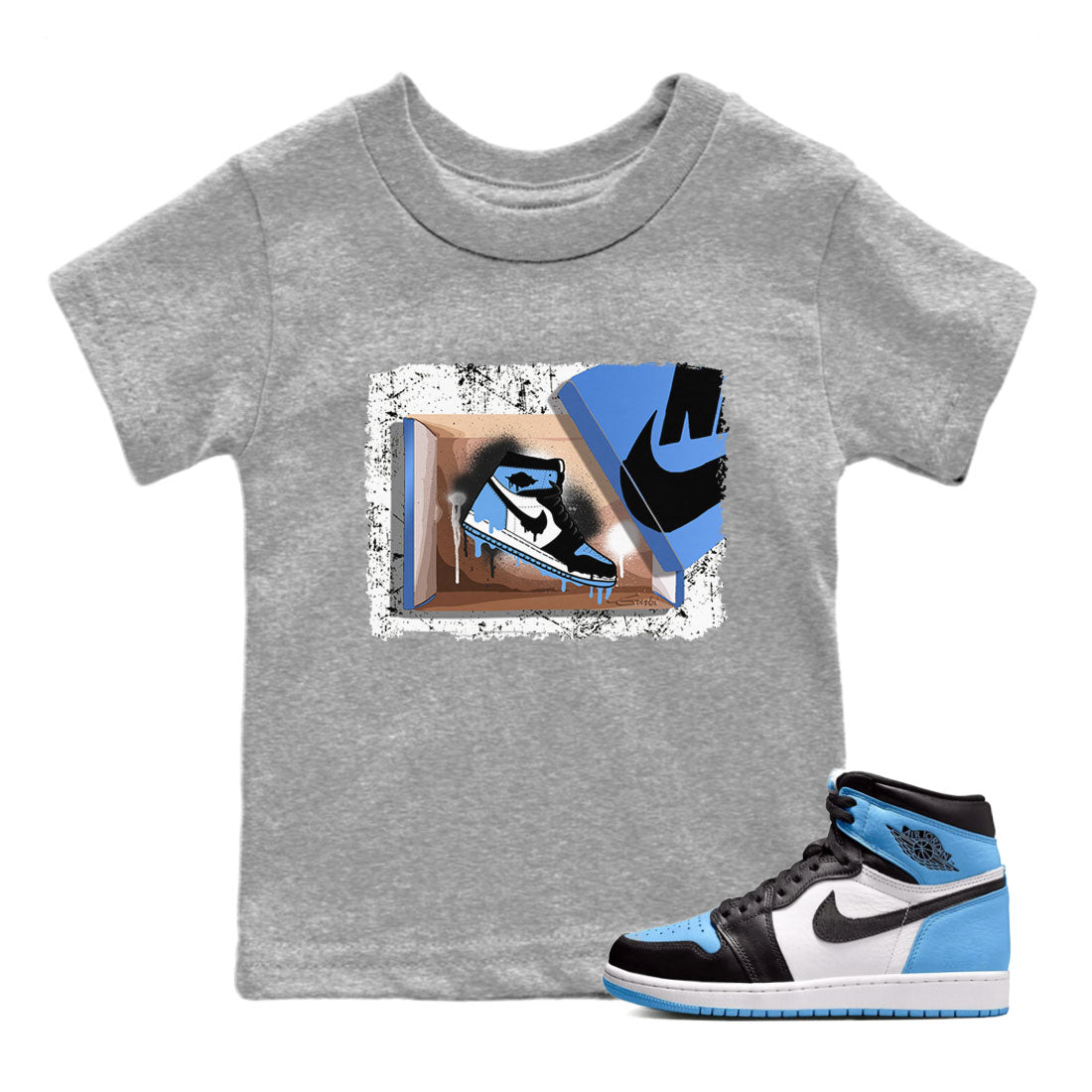 New Kicks snkmatch Tee Kids - Air Jordan 1 UNC Toe