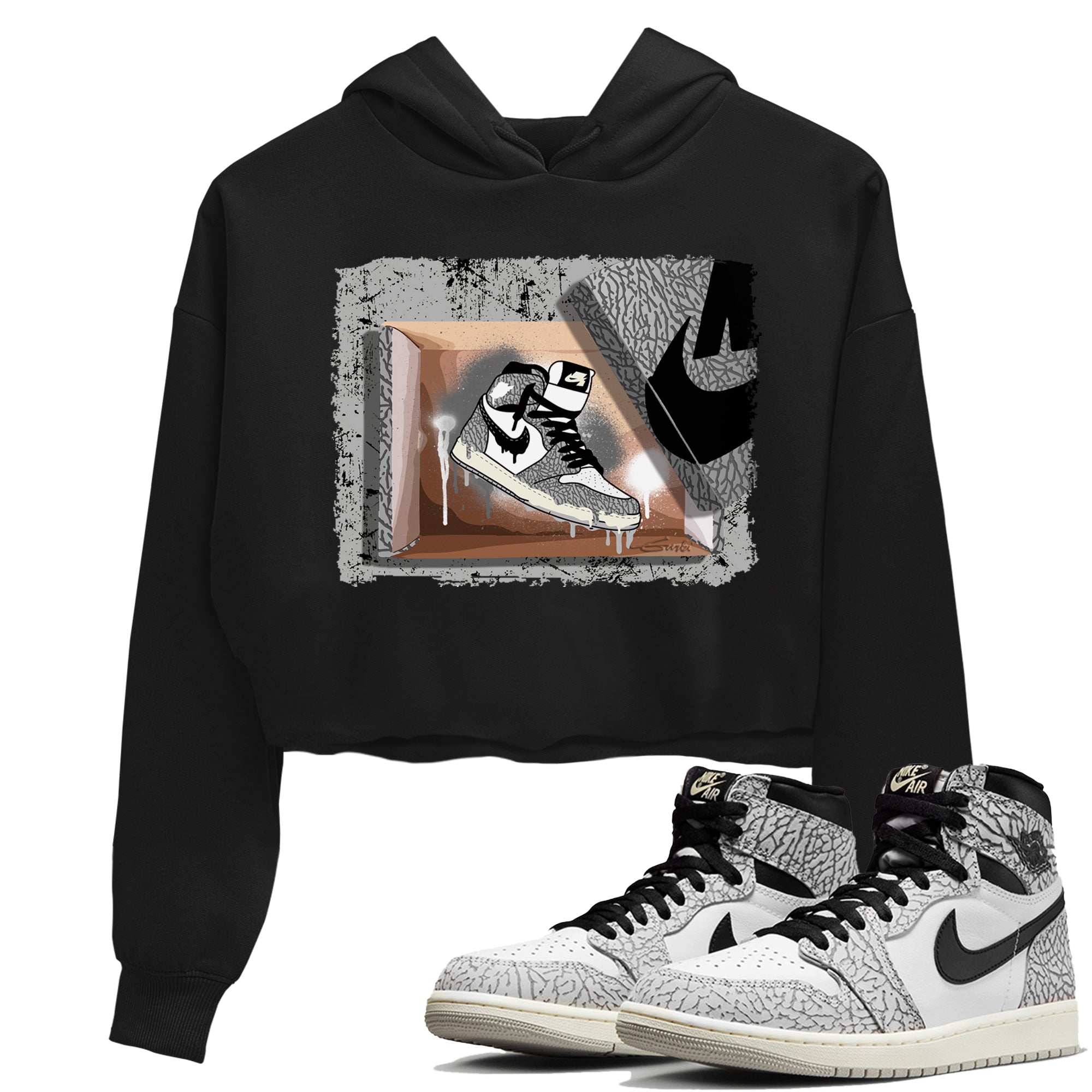 New Kicks Women's Tops - Air Jordan 1 White Cement