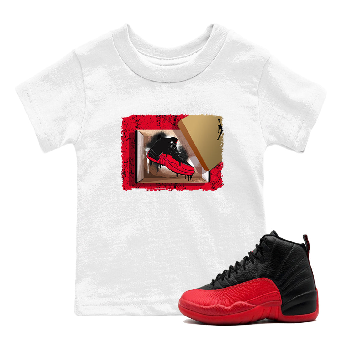 New Kicks snkmatch Tees Kids - Air Jordan 12 Flu Game