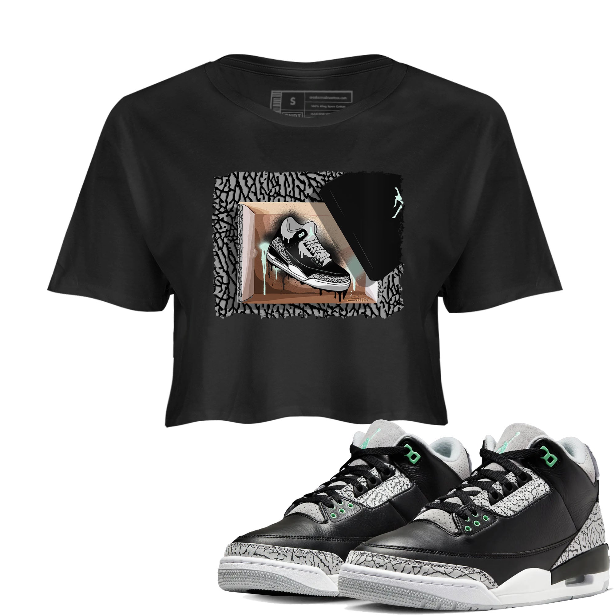 New Kicks snkmatch Women's Top - Air Jordan 3 Green Glow