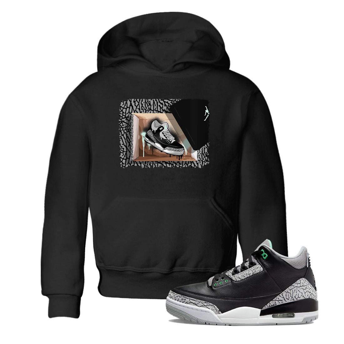 New Kicks snkmatch Tees Kids - Air Jordan 3 Green Glow