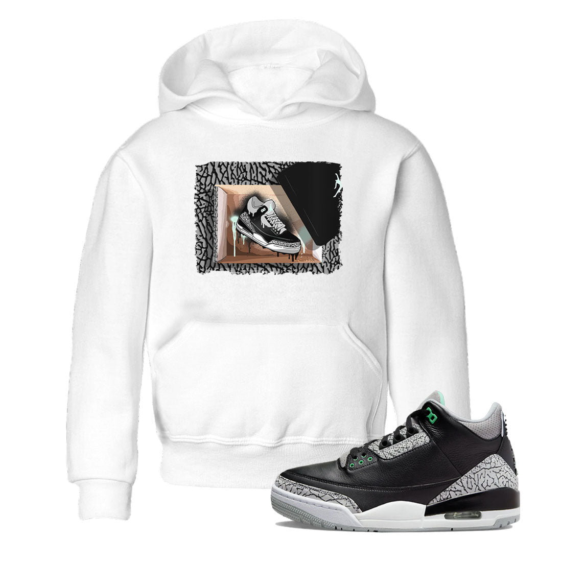 New Kicks snkmatch Tees Kids - Air Jordan 3 Green Glow