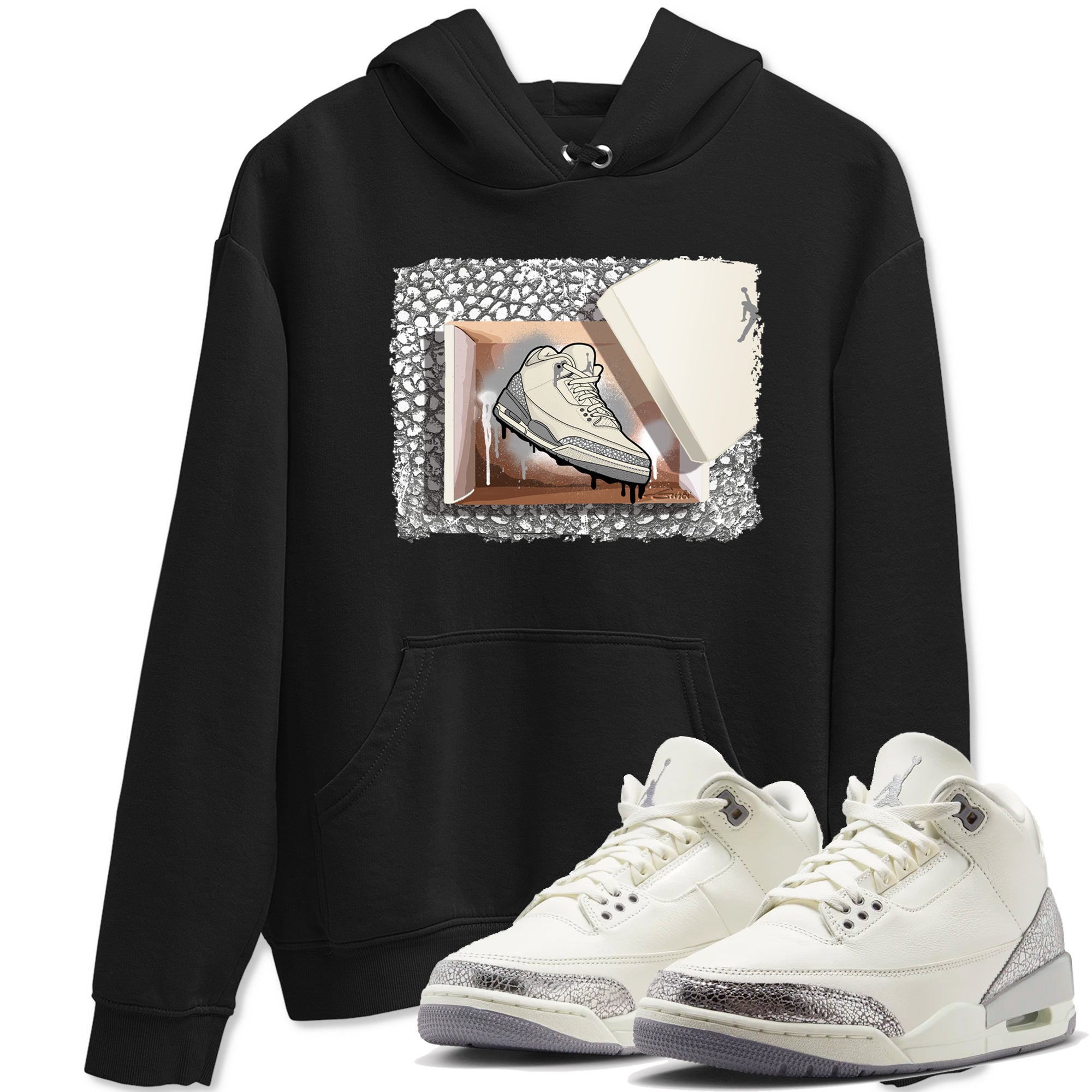New Kicks snkmatch Tees - Air Jordan 3 Sail and Cement Grey