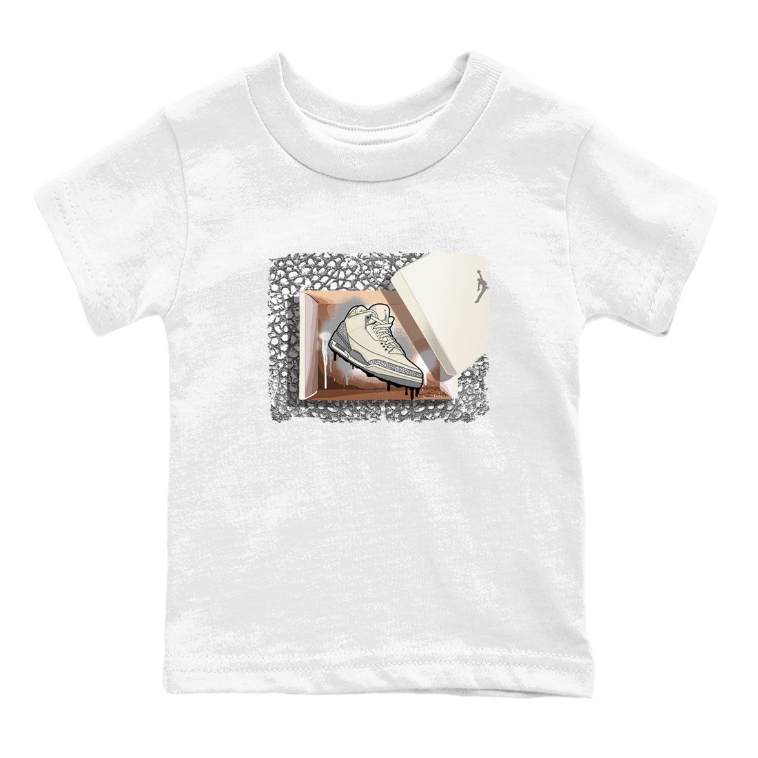 New Kicks snkmatch Tees Kids - Air Jordan 3 Sail and Cement Grey
