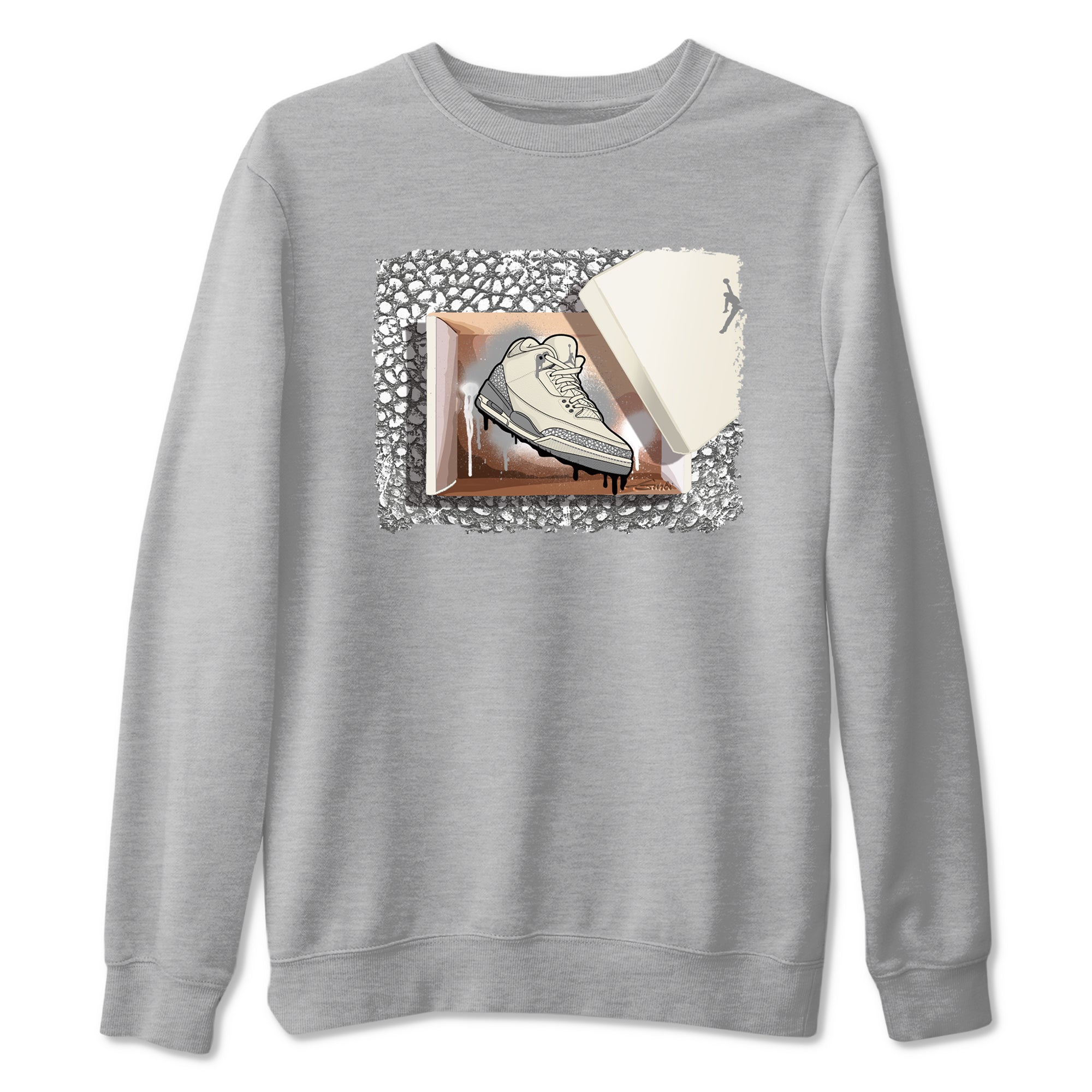 New Kicks snkmatch Tees - Air Jordan 3 Sail and Cement Grey