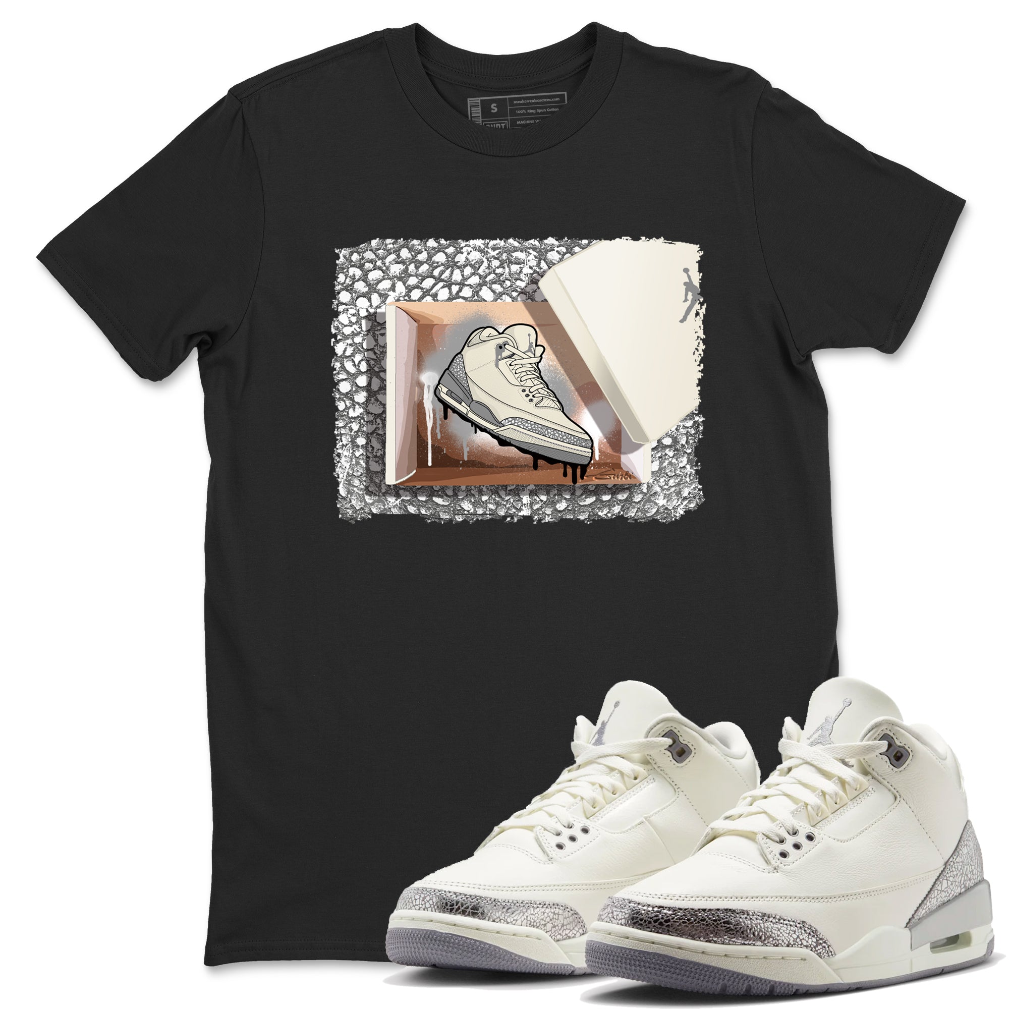 New Kicks snkmatch Tees - Air Jordan 3 Sail and Cement Grey
