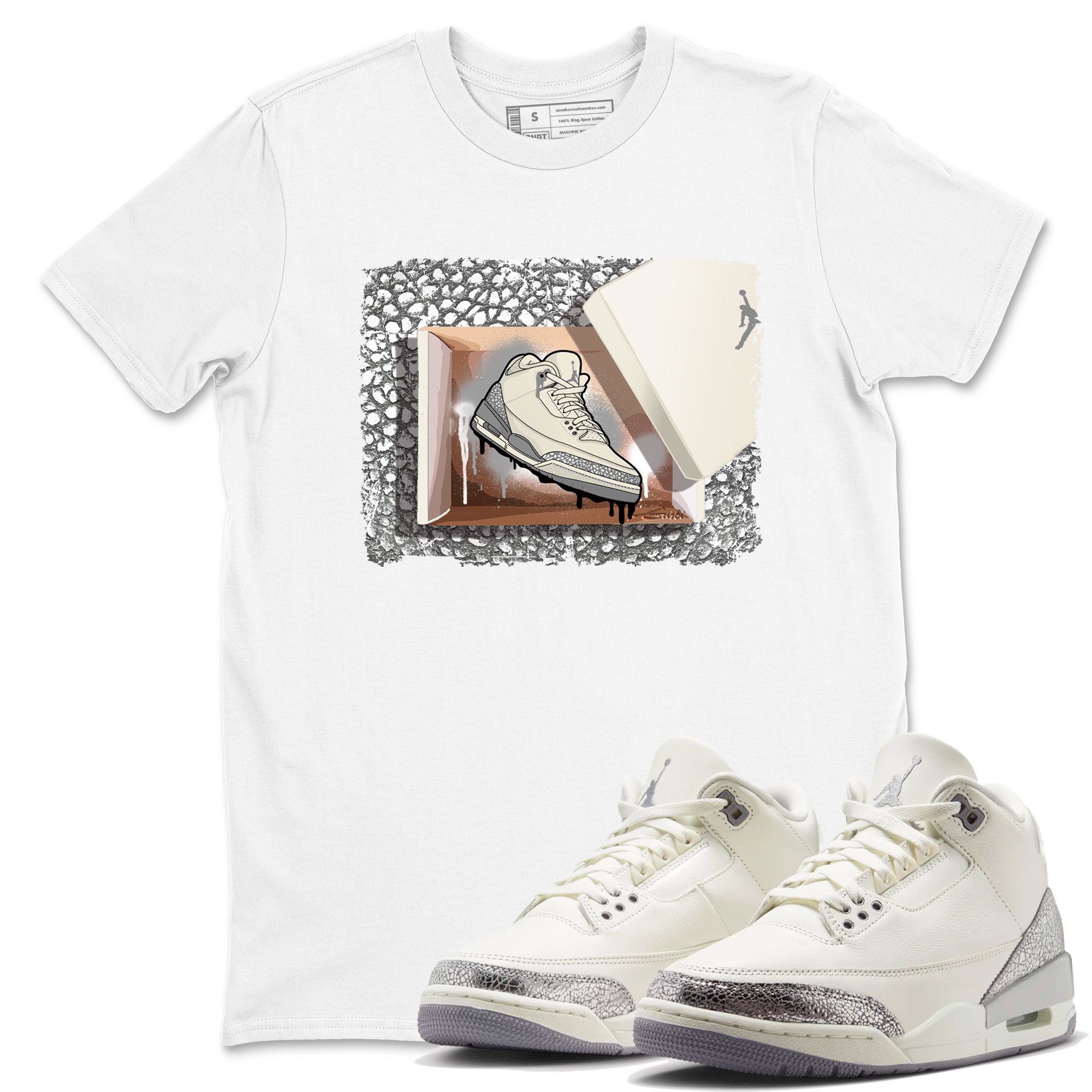New Kicks snkmatch Tees - Air Jordan 3 Sail and Cement Grey
