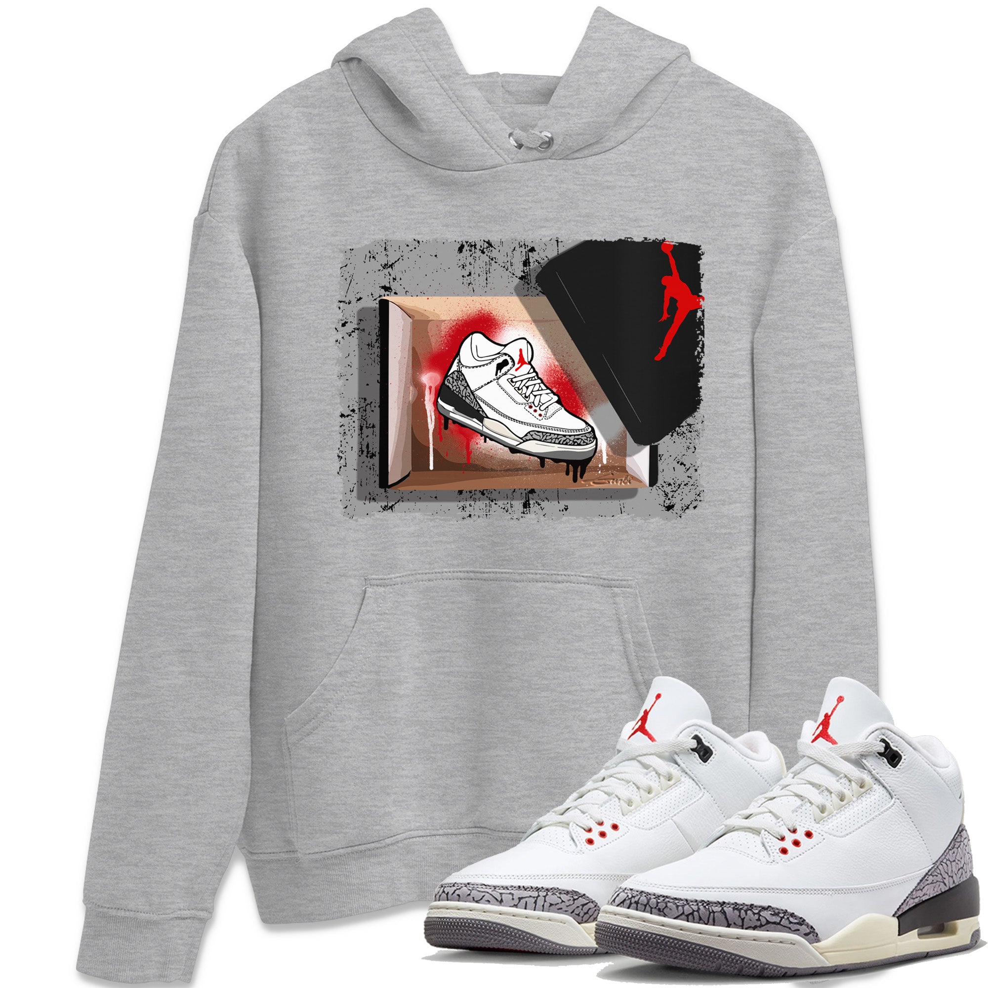 New Kicks Unisex Tops - Air Jordan 3 White Cement