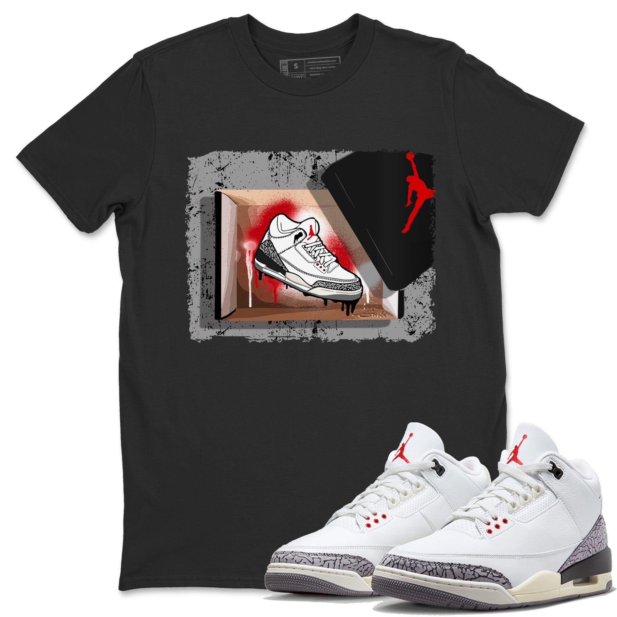 New Kicks Unisex Tops - Air Jordan 3 White Cement