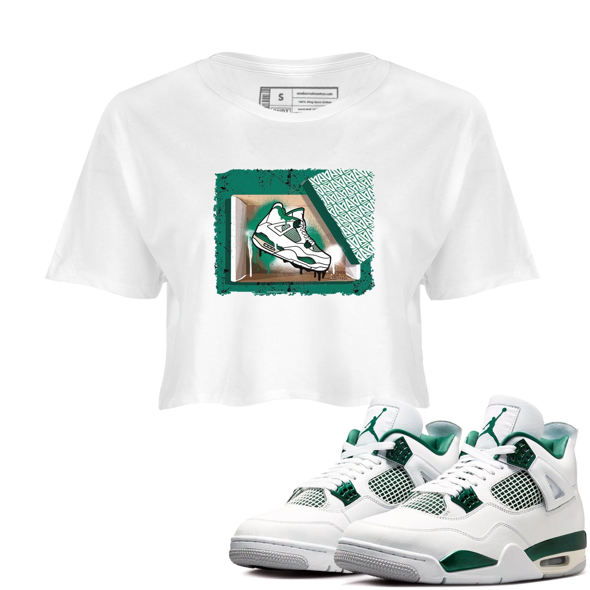 New Kicks snkmatch Women's Top - Air Jordan 4 Oxidized Green