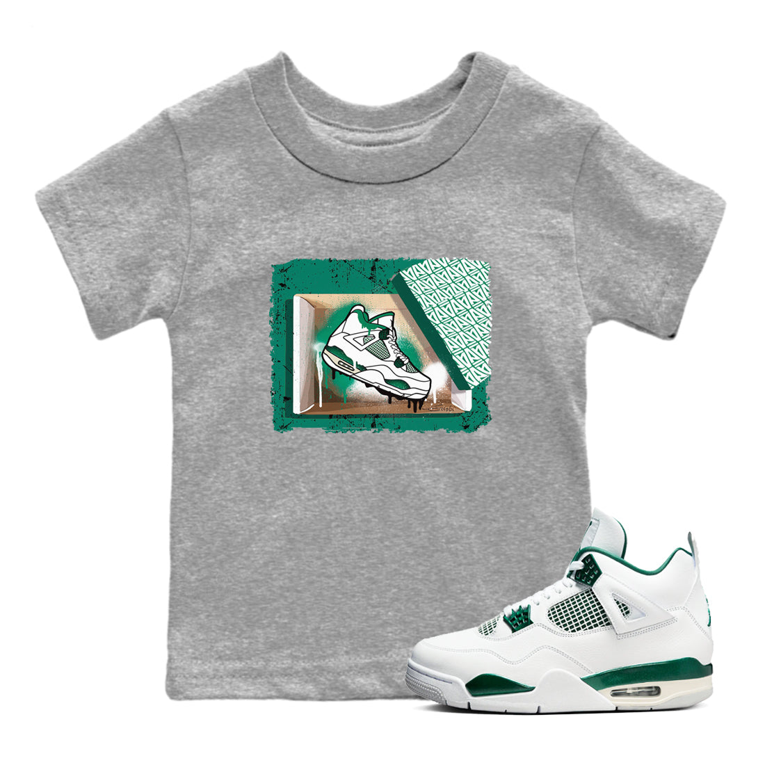 New Kicks snkmatch Tees Kids - Air Jordan 4 Oxidized Green