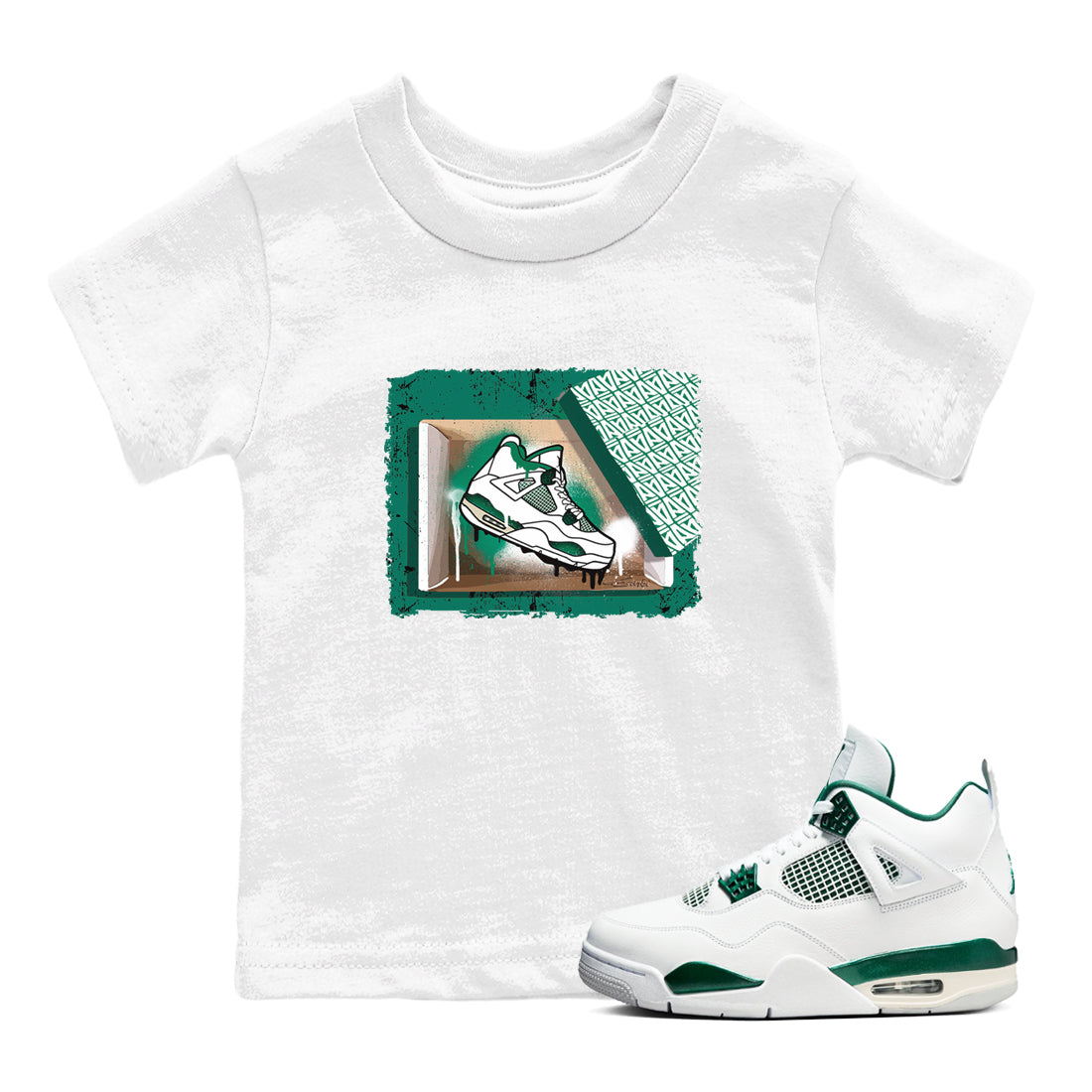 New Kicks snkmatch Tees Kids - Air Jordan 4 Oxidized Green