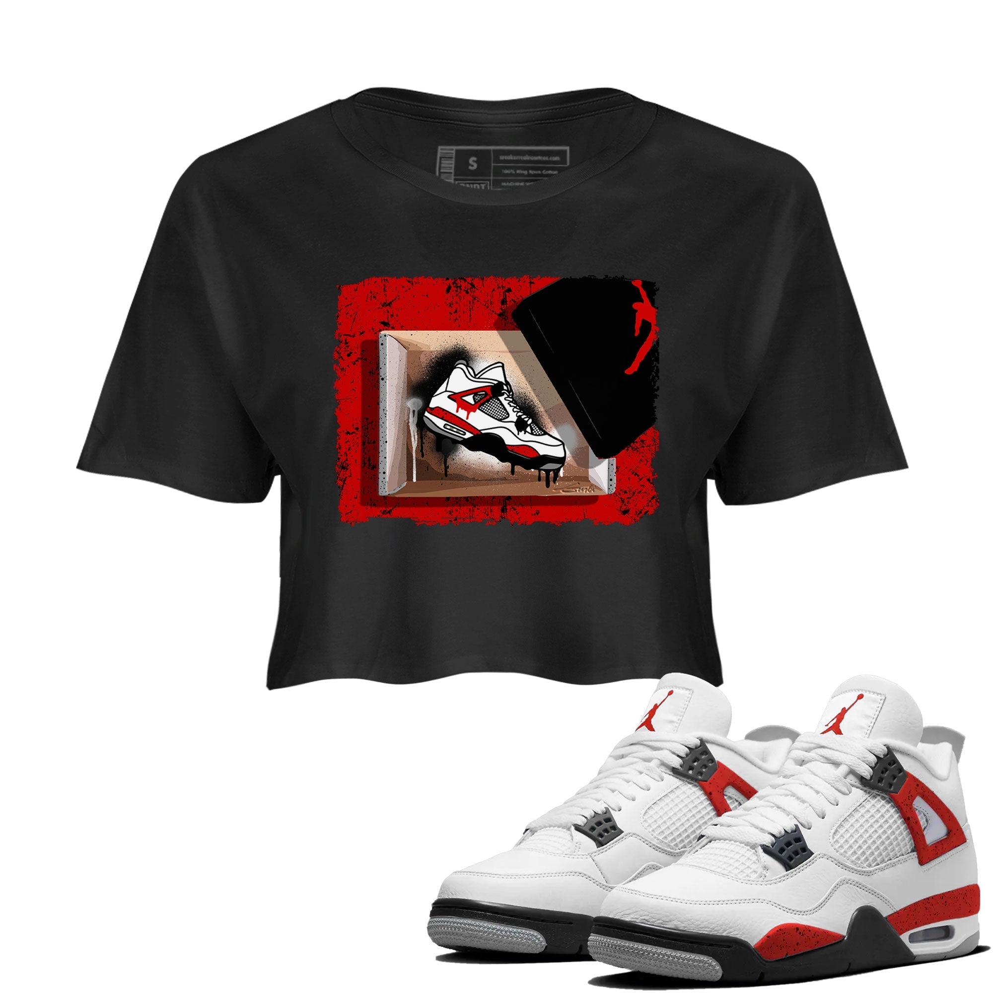 New Kicks snkmatch Women's Top - Air Jordan 4 Red Cement