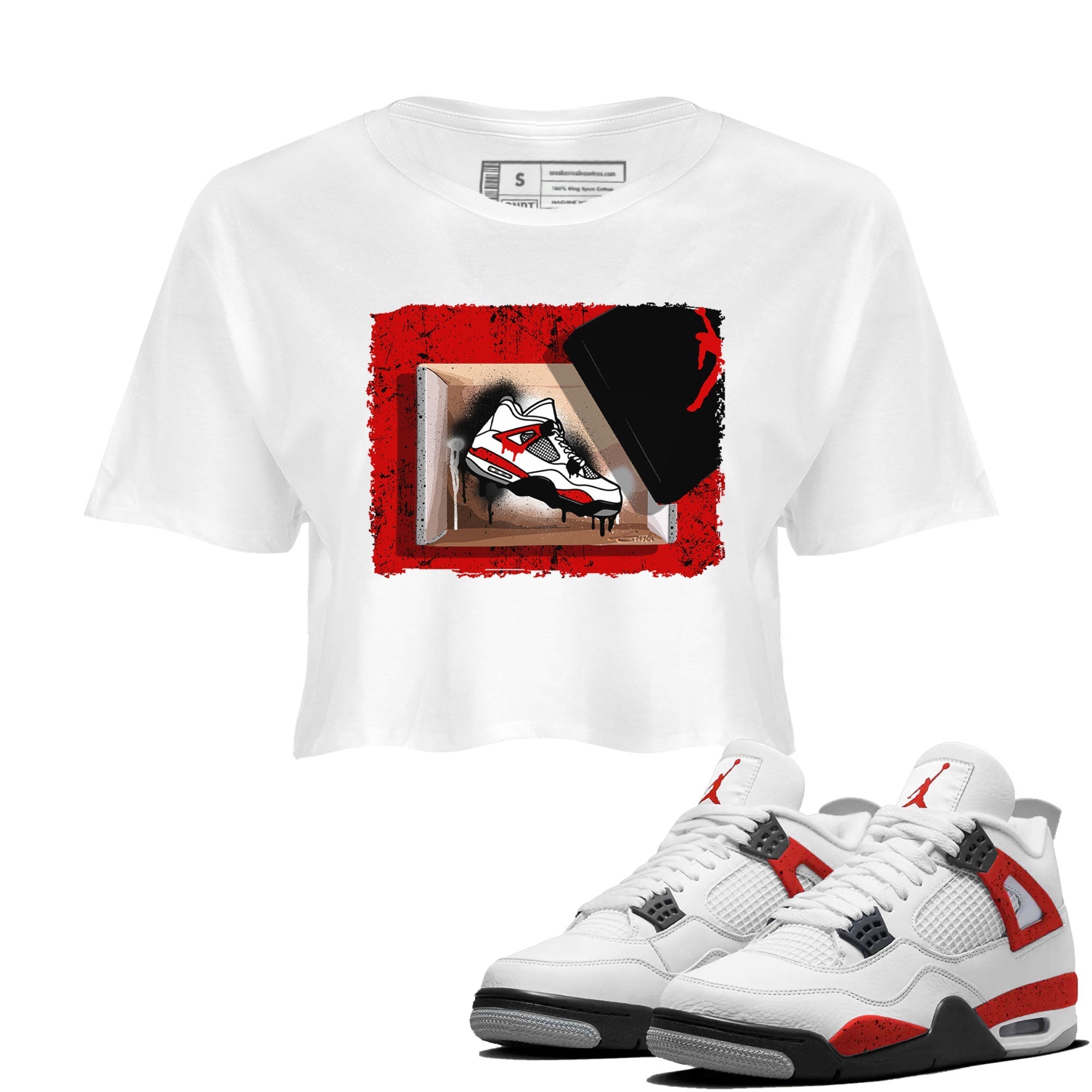 New Kicks snkmatch Women's Top - Air Jordan 4 Red Cement