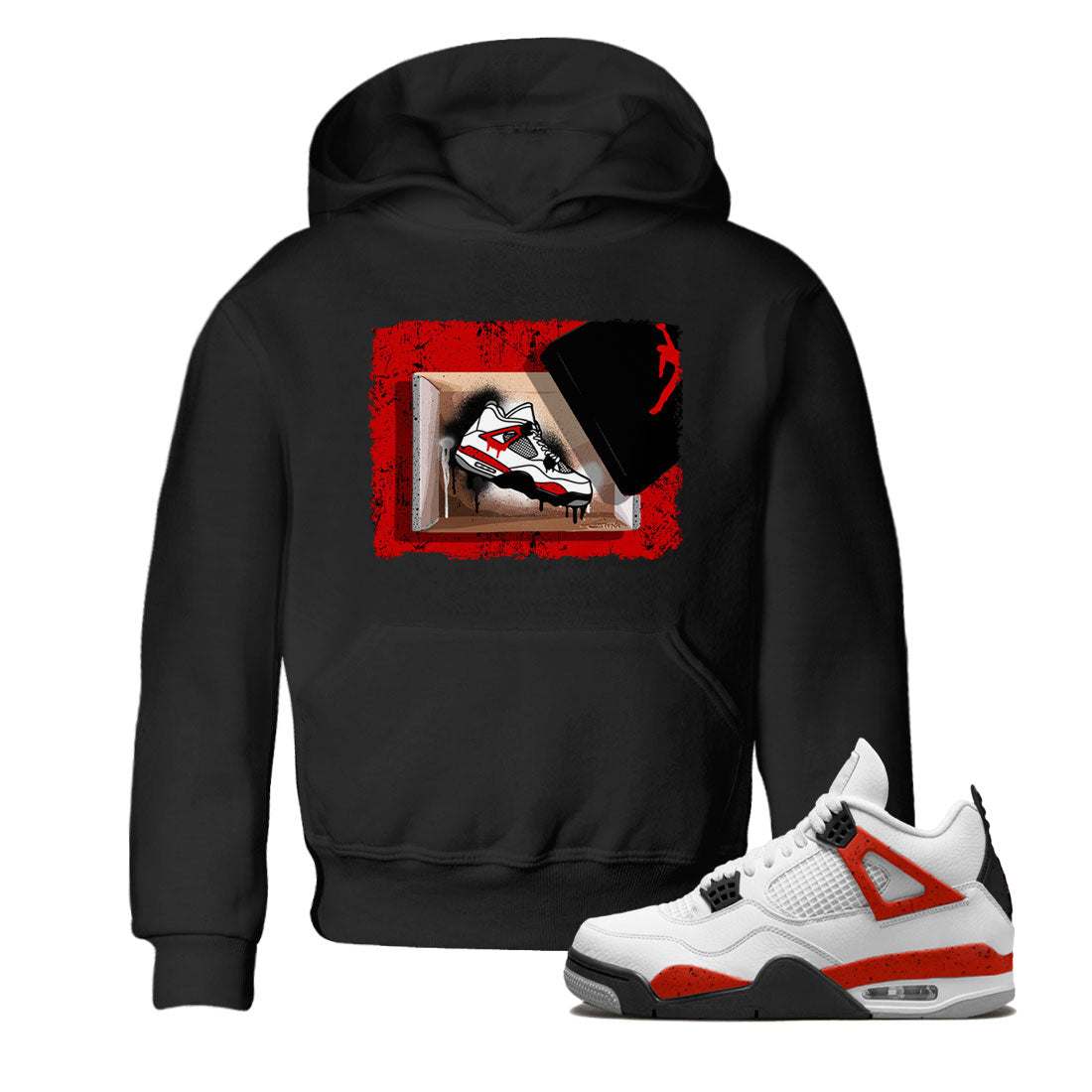 New Kicks snkmatch Tee Kids - Air Jordan 4 Red Cement