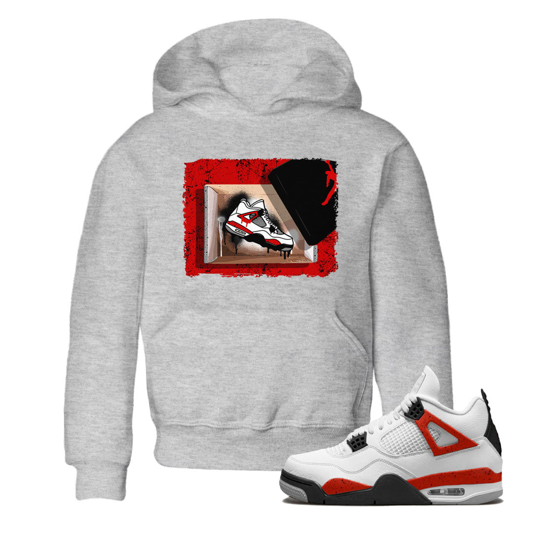 New Kicks snkmatch Tee Kids - Air Jordan 4 Red Cement