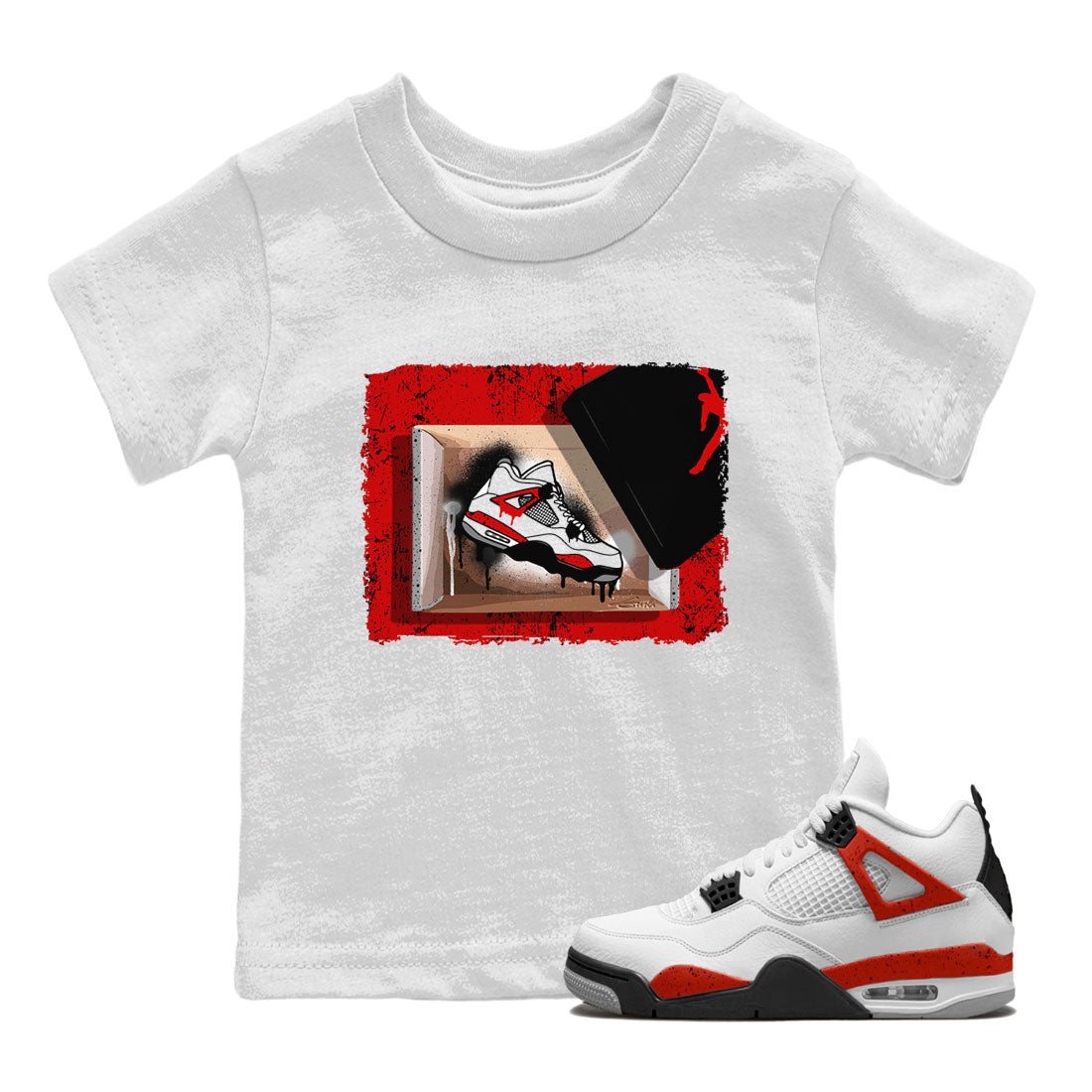 New Kicks snkmatch Tee Kids - Air Jordan 4 Red Cement