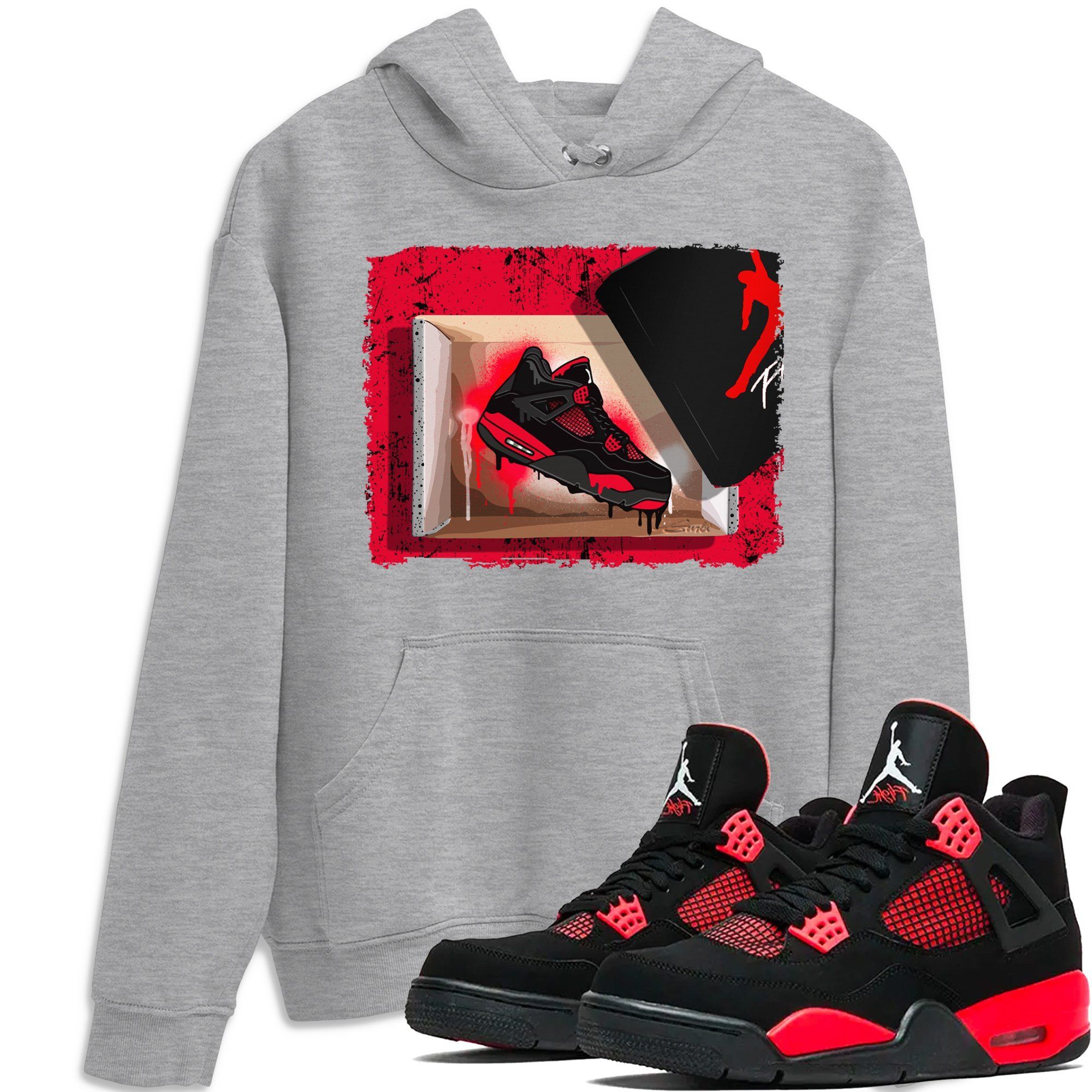 New Kicks Unisex Tops - Air Jordan 4 Red Thunder