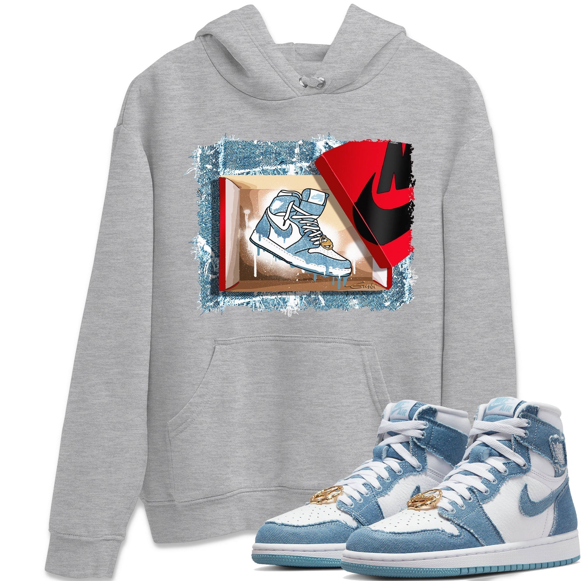 New Kicks Unisex Tops - Air Jordan 1 Denim
